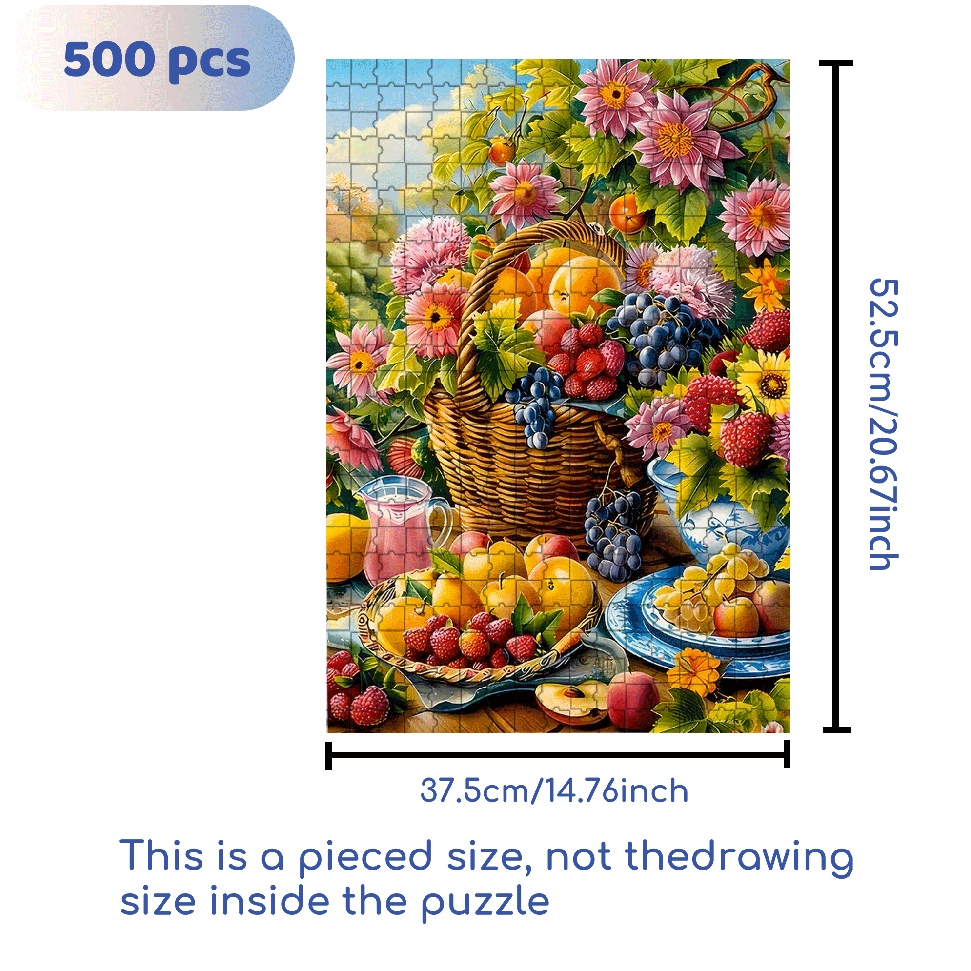 Day Of Abundance 500pcs/1000pcs Jigsaw Puzzle, Scratch-Resistant, Interactive Family Game & Brain-Boosting DIY Decor, Perfect for Halloween, Christmas & New Year Gifts, Family Puzzle Game