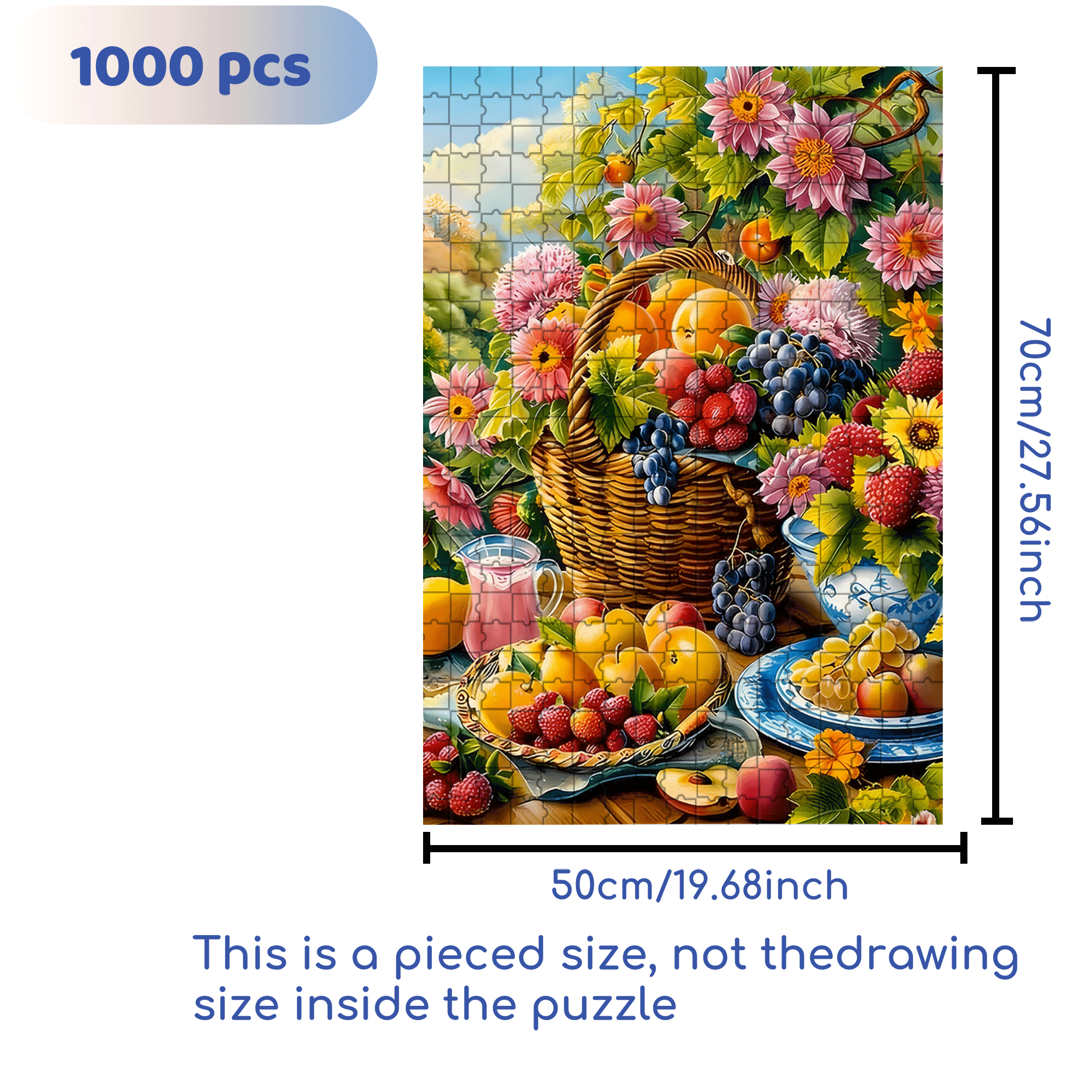 Day Of Abundance 500pcs/1000pcs Jigsaw Puzzle, Scratch-Resistant, Interactive Family Game & Brain-Boosting DIY Decor, Perfect for Halloween, Christmas & New Year Gifts, Family Puzzle Game
