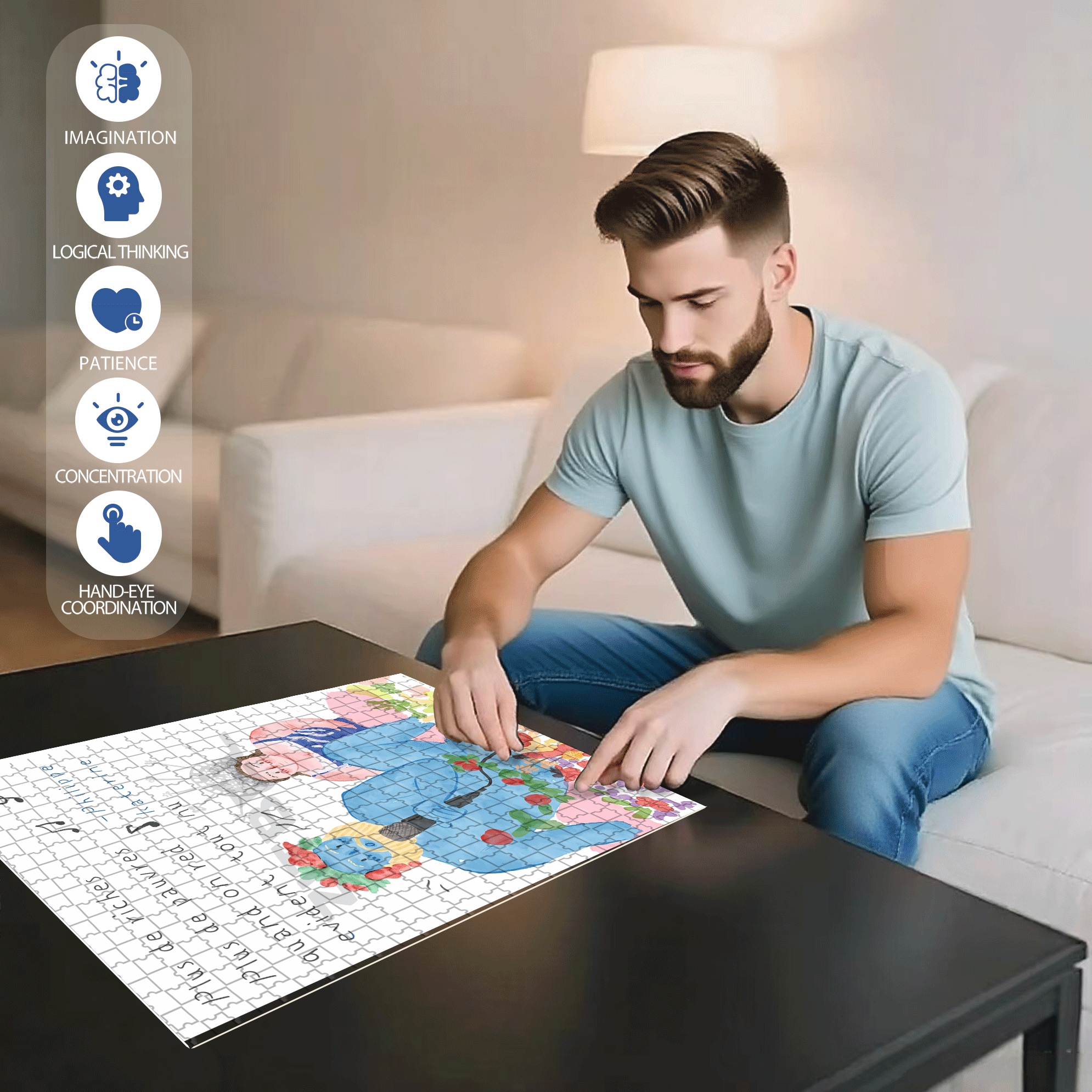 Dionysus 500pcs/1000pcs Jigsaw Puzzle, Scratch-Resistant, Interactive Family Game & Brain-Boosting DIY Decor, Perfect for Halloween, Christmas & New Year Gifts, Family Puzzle Game