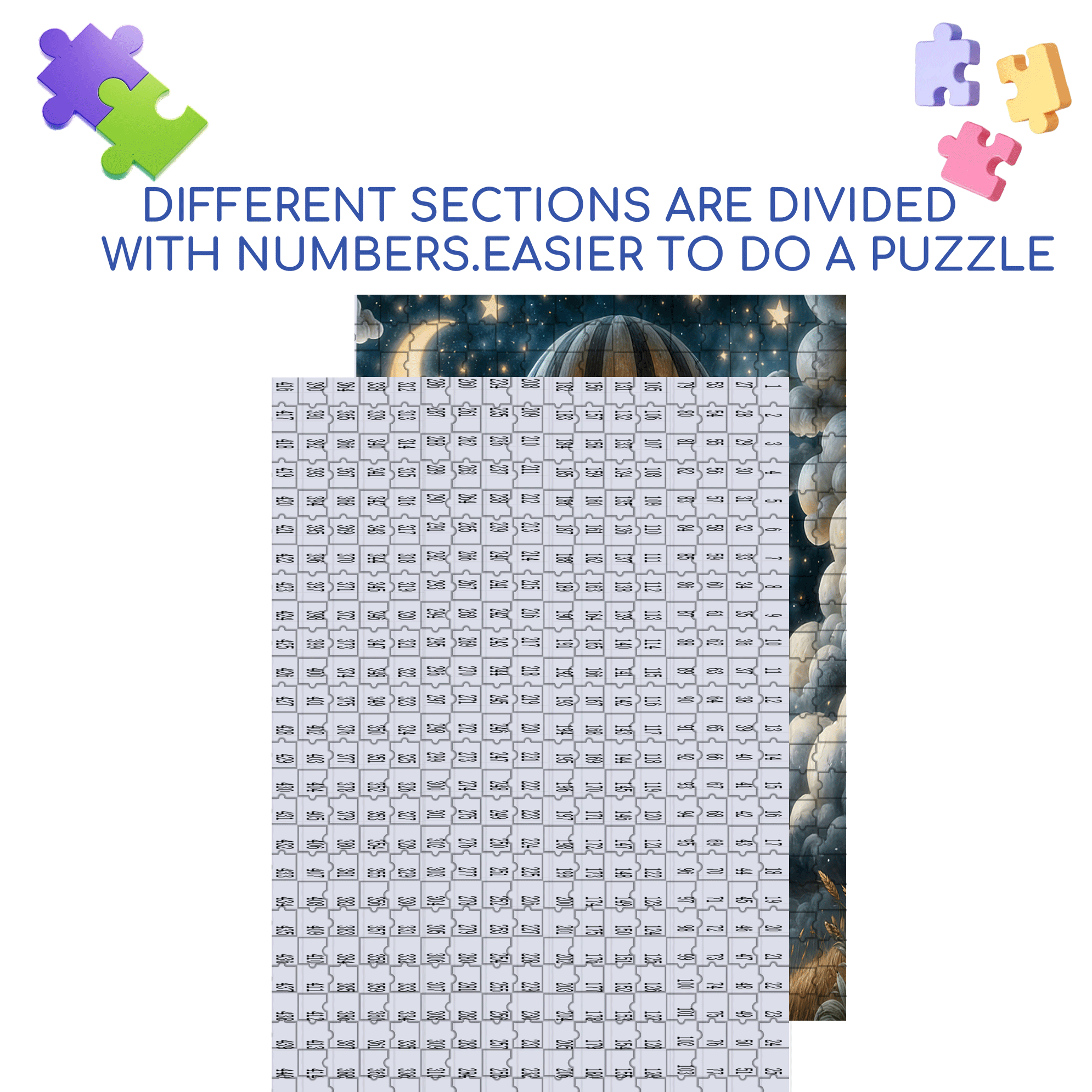 Enchanting Hot Air Balloon 500pcs/1000pcs Jigsaw Puzzle, Scratch-Resistant, Interactive Family Game & Brain-Boosting DIY Decor, Perfect for Halloween, Christmas & New Year Gifts, Family Puzzle Game
