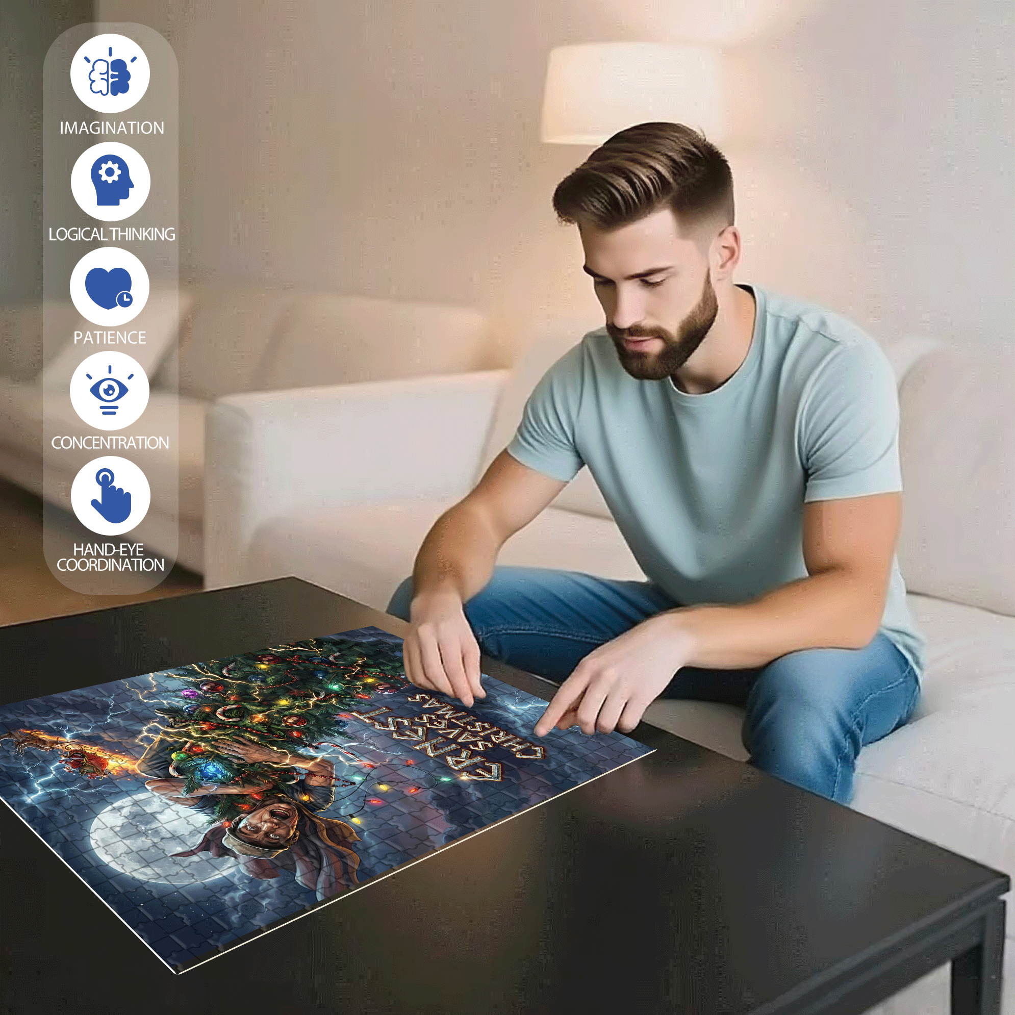 Ernest Saves Christmas (1988) 500pcs/1000pcs Jigsaw Puzzle, Scratch-Resistant, Interactive Family Game & Brain-Boosting DIY Decor, Perfect for Halloween, Christmas & New Year Gifts, Family Puzzle Game