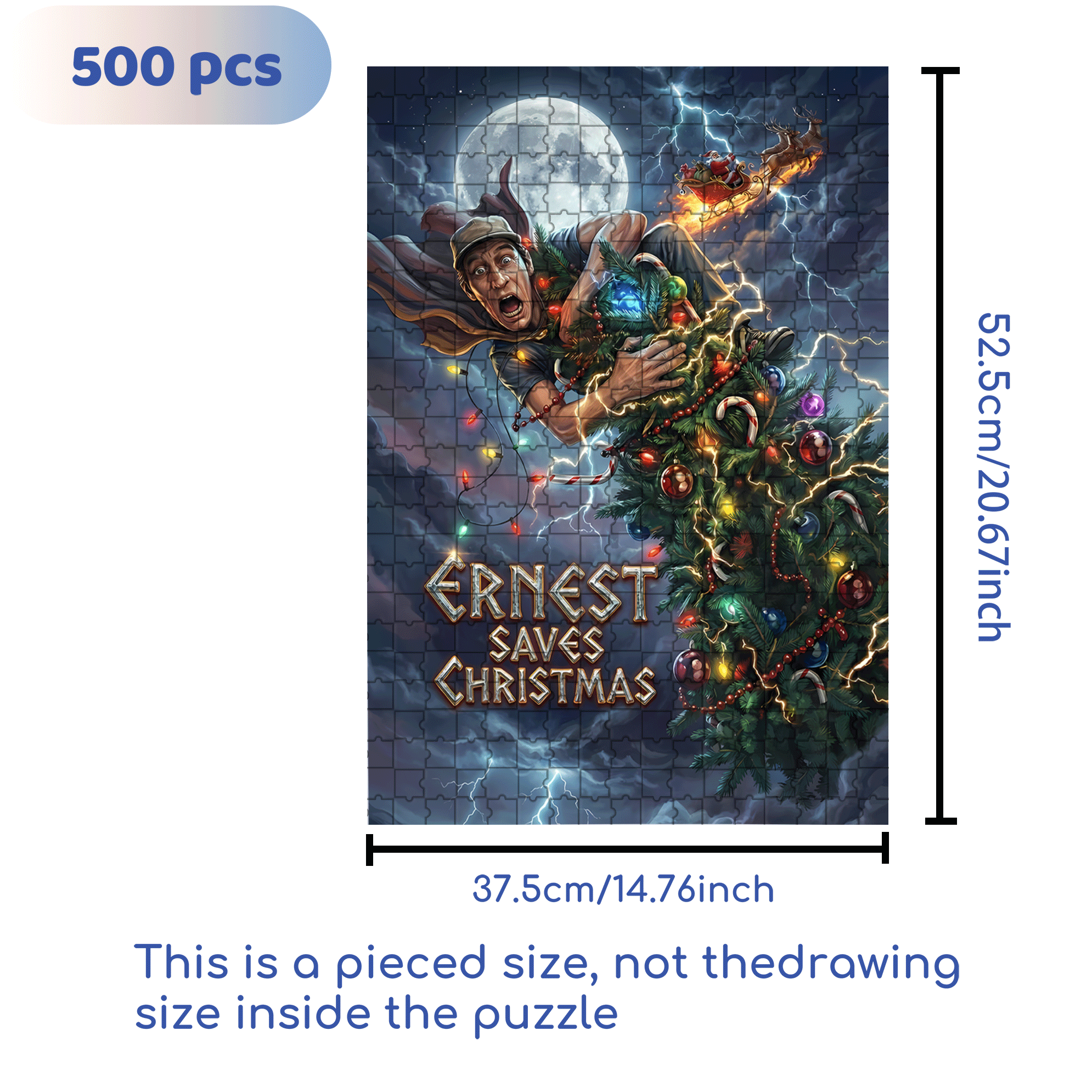 Ernest Saves Christmas (1988) 500pcs/1000pcs Jigsaw Puzzle, Scratch-Resistant, Interactive Family Game & Brain-Boosting DIY Decor, Perfect for Halloween, Christmas & New Year Gifts, Family Puzzle Game