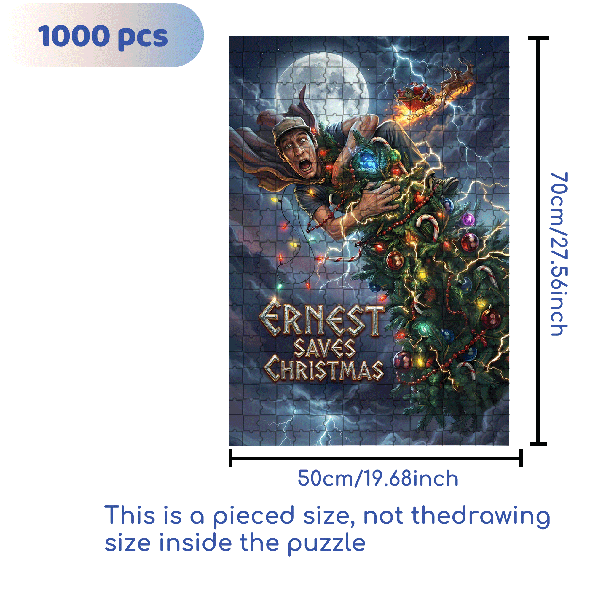 Ernest Saves Christmas (1988) 500pcs/1000pcs Jigsaw Puzzle, Scratch-Resistant, Interactive Family Game & Brain-Boosting DIY Decor, Perfect for Halloween, Christmas & New Year Gifts, Family Puzzle Game