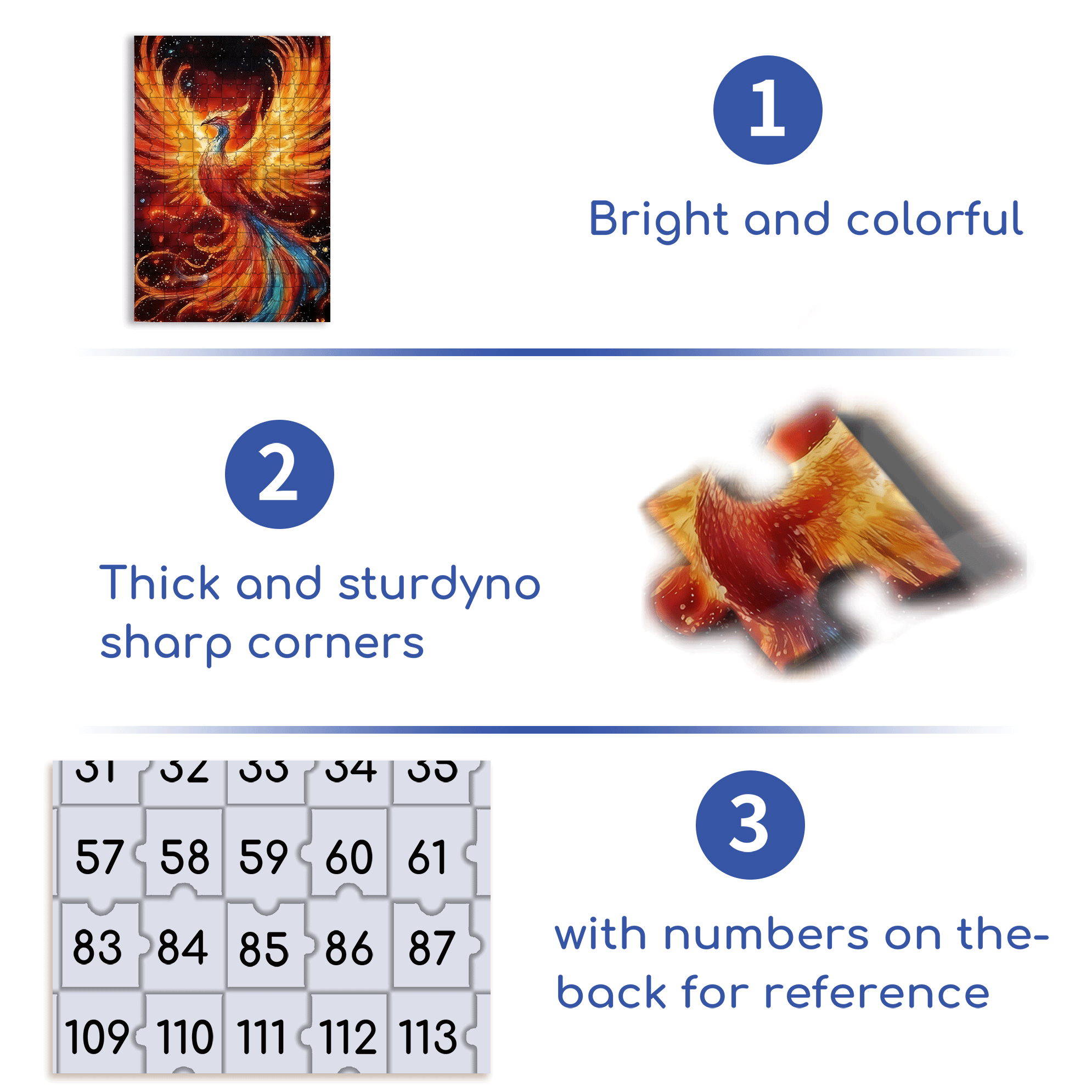 Fire Phoenix 500pcs/1000pcs Jigsaw Puzzle, Scratch-Resistant, Interactive Family Game & Brain-Boosting DIY Decor, Perfect for Halloween, Christmas & New Year Gifts, Family Puzzle Game