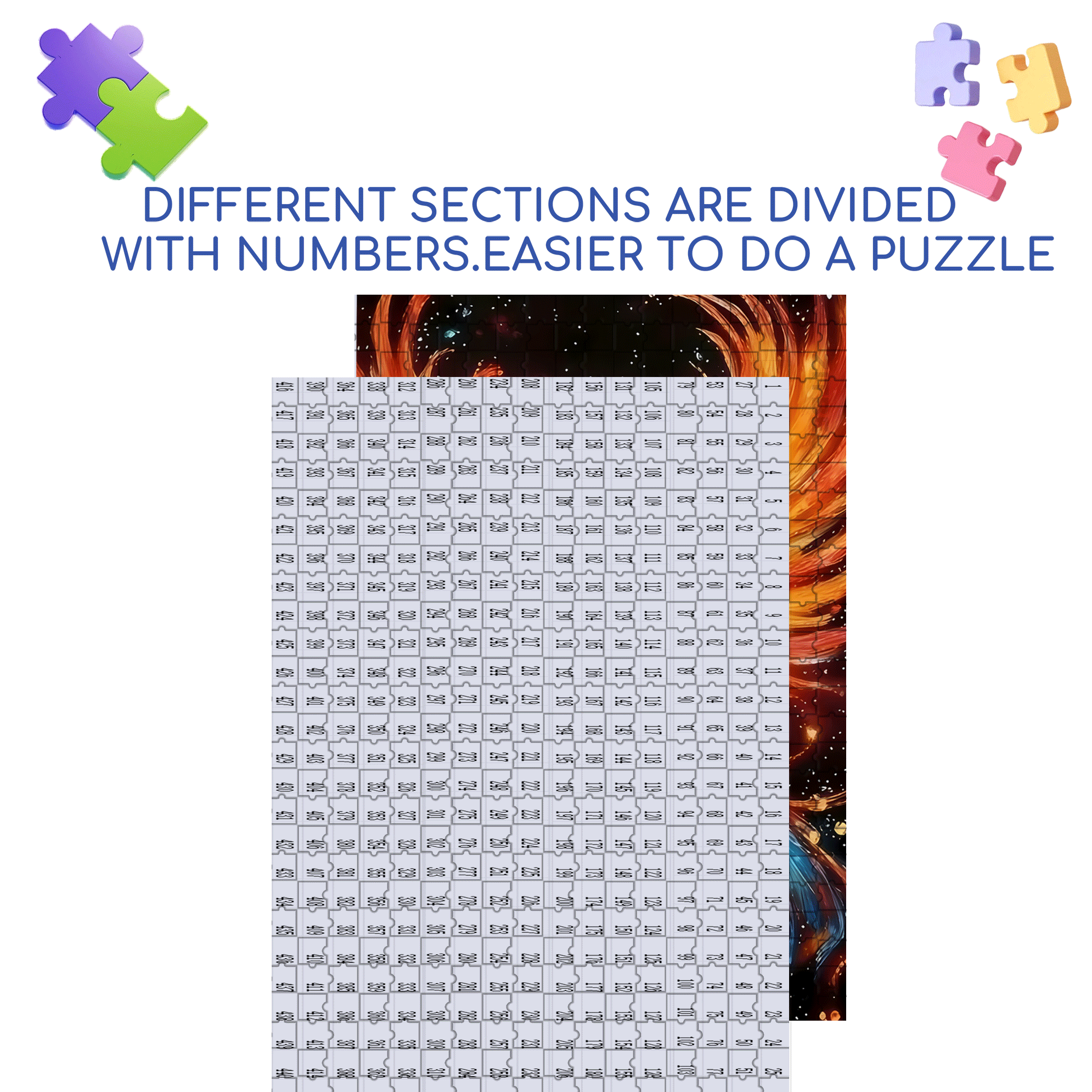 Fire Phoenix 500pcs/1000pcs Jigsaw Puzzle, Scratch-Resistant, Interactive Family Game & Brain-Boosting DIY Decor, Perfect for Halloween, Christmas & New Year Gifts, Family Puzzle Game