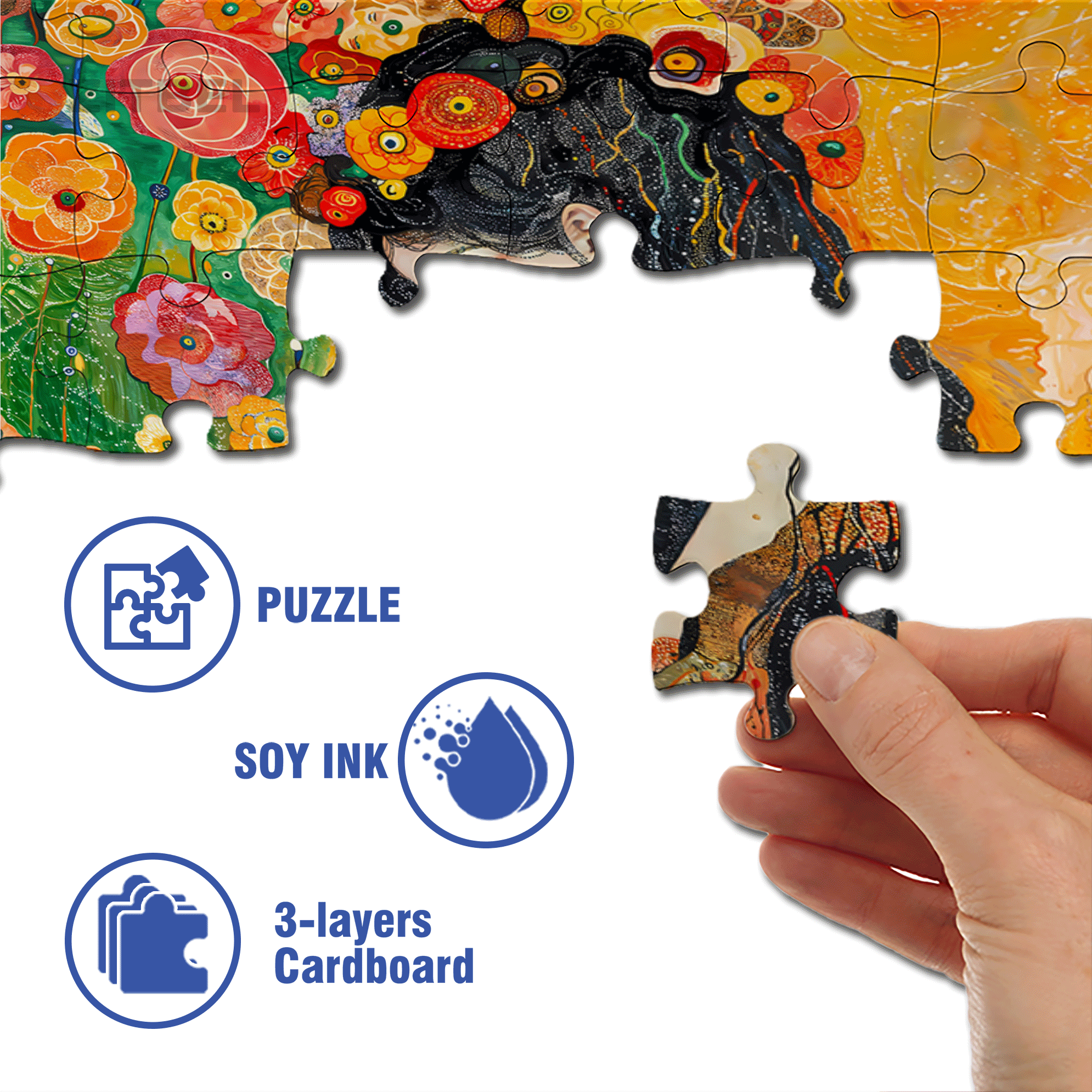 Flower Dream 500pcs/1000pcs Jigsaw Puzzle, Scratch-Resistant, Interactive Family Game & Brain-Boosting DIY Decor, Perfect for Halloween, Christmas & New Year Gifts, Family Puzzle Game