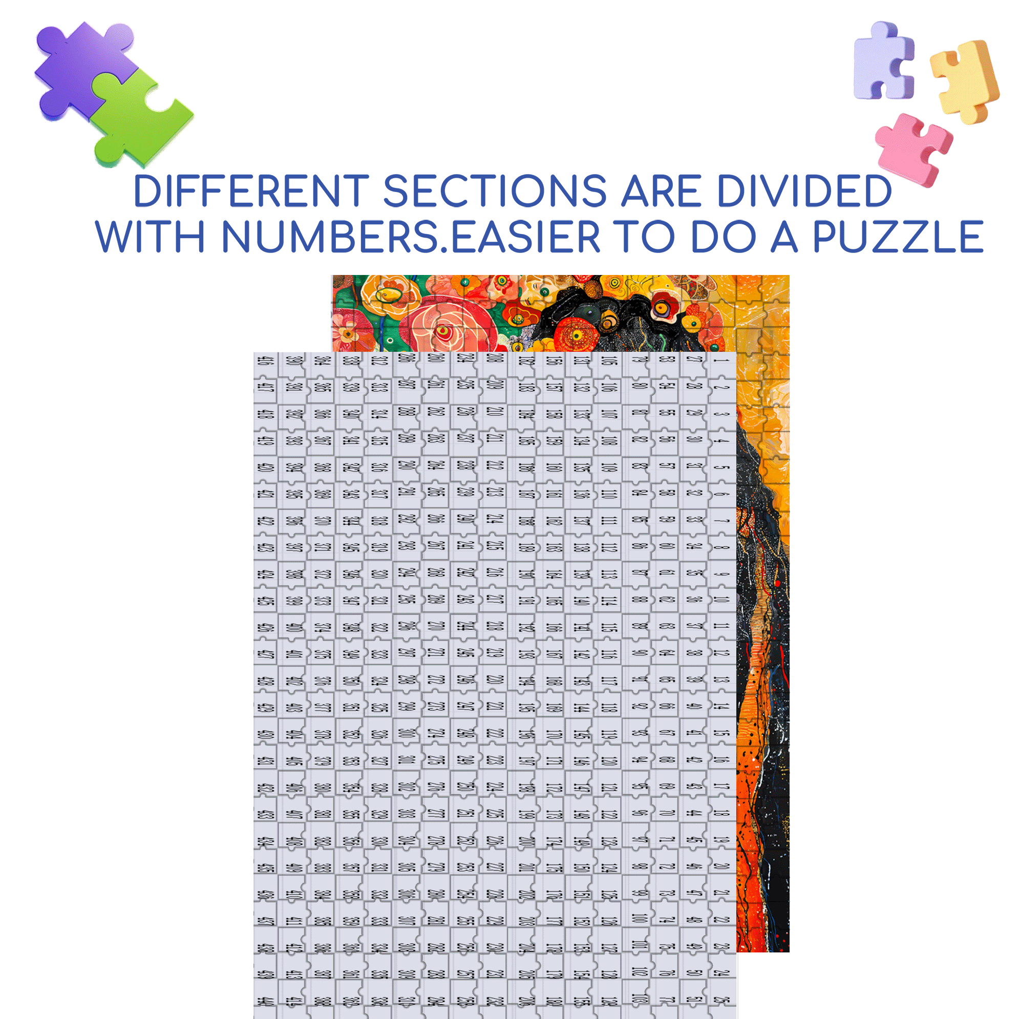 Flower Dream 500pcs/1000pcs Jigsaw Puzzle, Scratch-Resistant, Interactive Family Game & Brain-Boosting DIY Decor, Perfect for Halloween, Christmas & New Year Gifts, Family Puzzle Game
