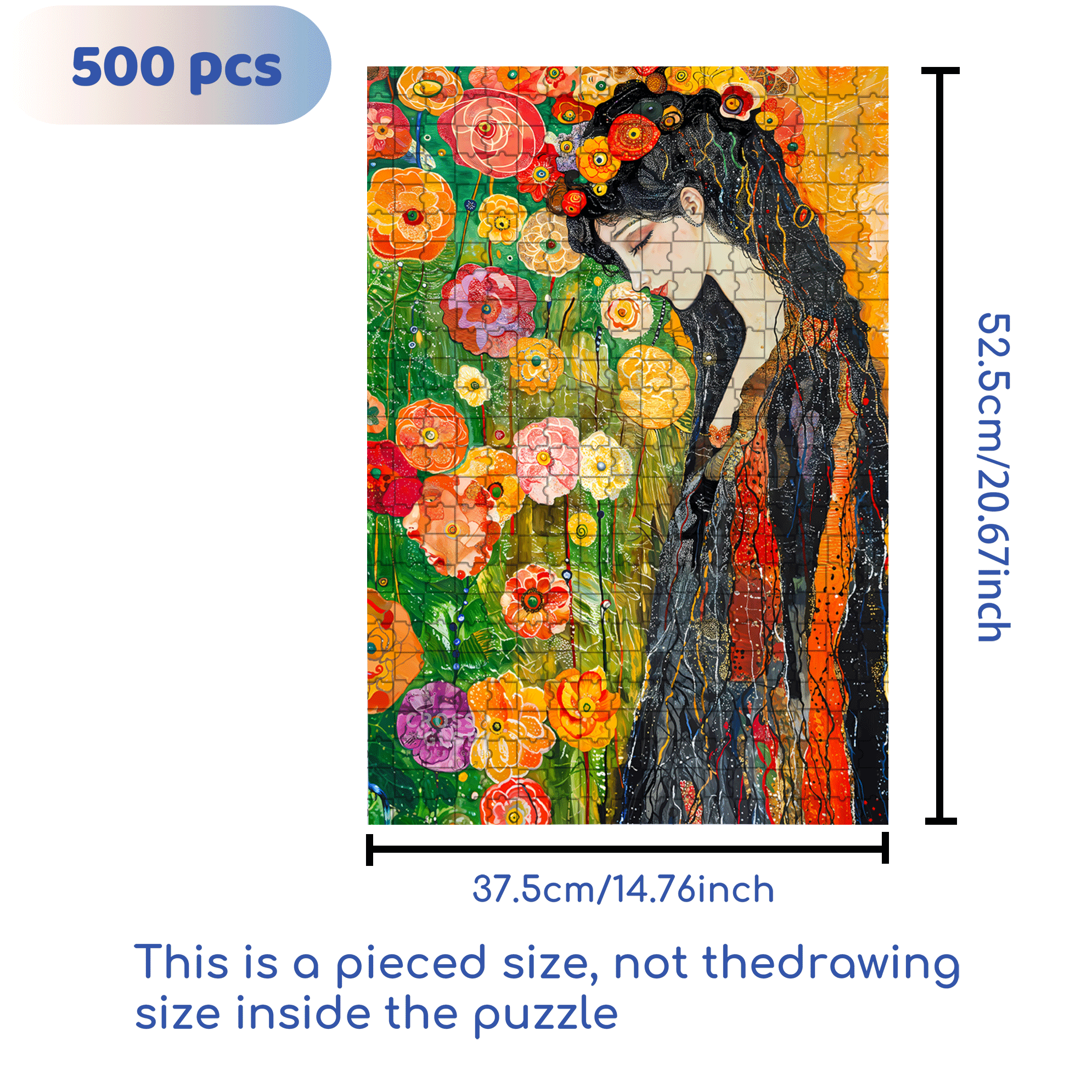 Flower Dream 500pcs/1000pcs Jigsaw Puzzle, Scratch-Resistant, Interactive Family Game & Brain-Boosting DIY Decor, Perfect for Halloween, Christmas & New Year Gifts, Family Puzzle Game