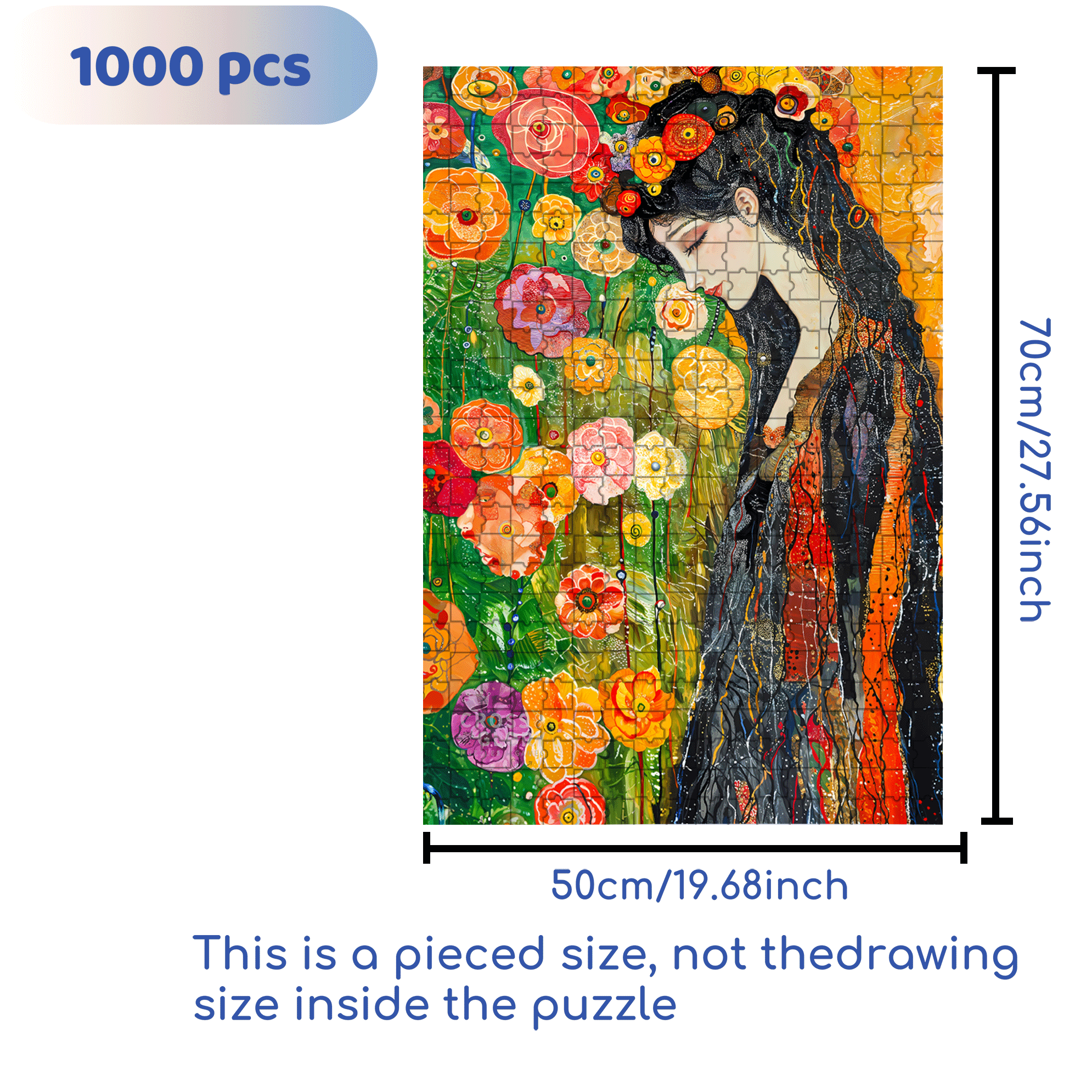 Flower Dream 500pcs/1000pcs Jigsaw Puzzle, Scratch-Resistant, Interactive Family Game & Brain-Boosting DIY Decor, Perfect for Halloween, Christmas & New Year Gifts, Family Puzzle Game