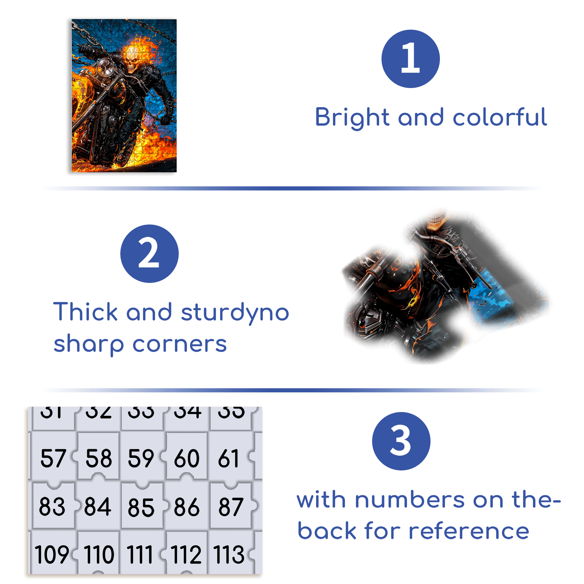 GHOST RIDER 500pcs/1000pcs Jigsaw Puzzle, Scratch-Resistant, Interactive Family Game & Brain-Boosting DIY Decor, Perfect for Halloween, Christmas & New Year Gifts, Family Puzzle Game