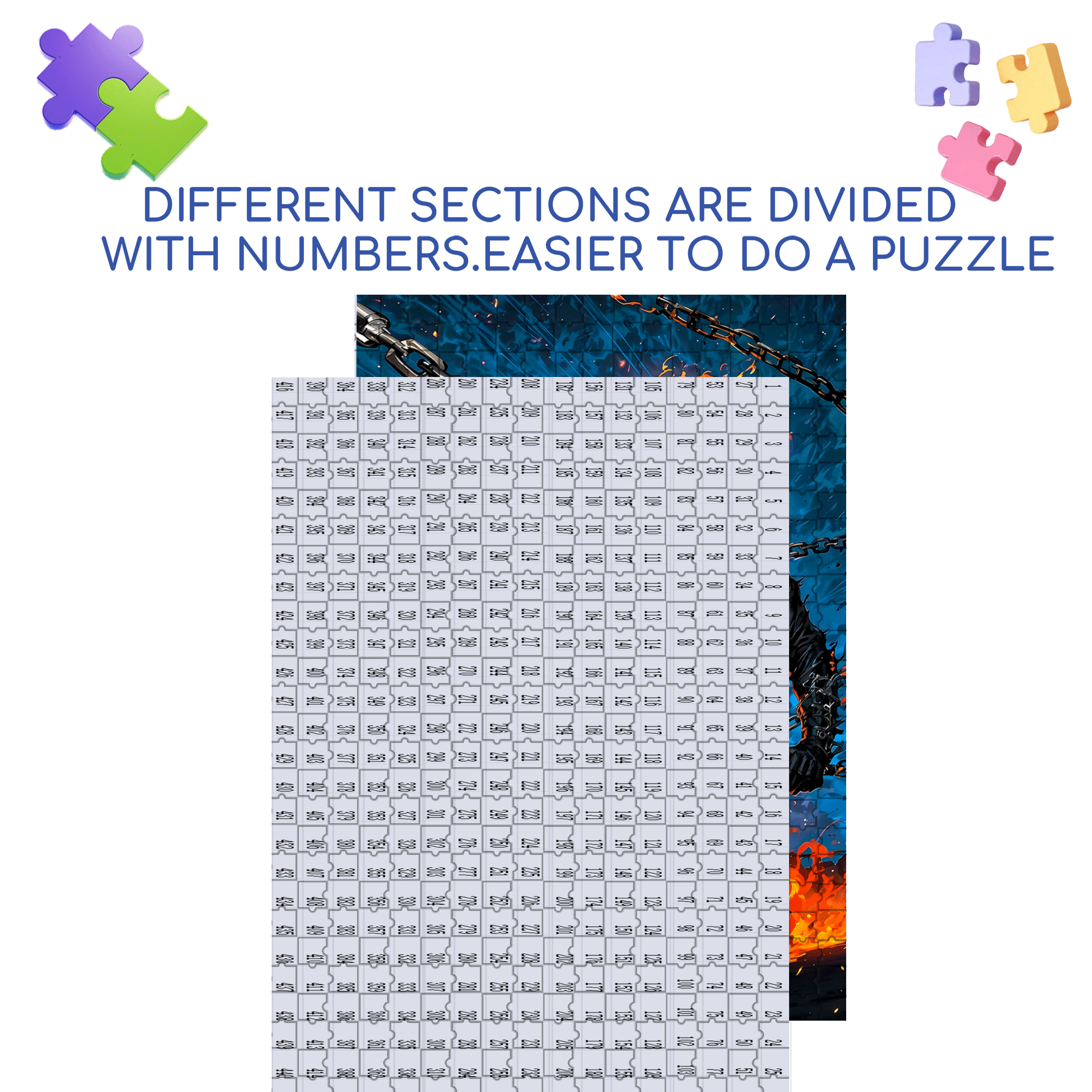 GHOST RIDER 500pcs/1000pcs Jigsaw Puzzle, Scratch-Resistant, Interactive Family Game & Brain-Boosting DIY Decor, Perfect for Halloween, Christmas & New Year Gifts, Family Puzzle Game