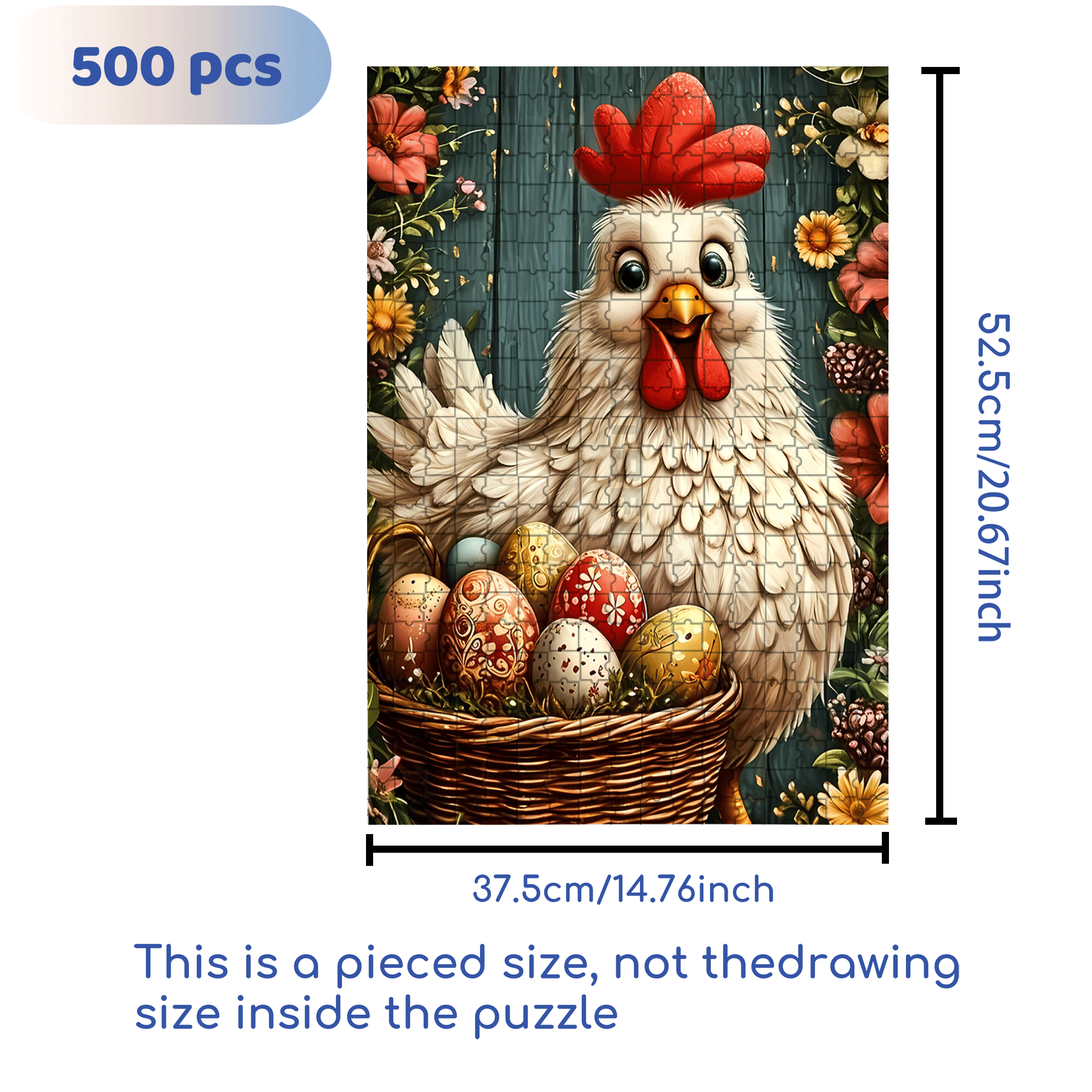Golden Egg Basket 500pcs/1000pcs Jigsaw Puzzle, Scratch-Resistant, Interactive Family Game & Brain-Boosting DIY Decor, Perfect for Halloween, Christmas & New Year Gifts, Family Puzzle Game