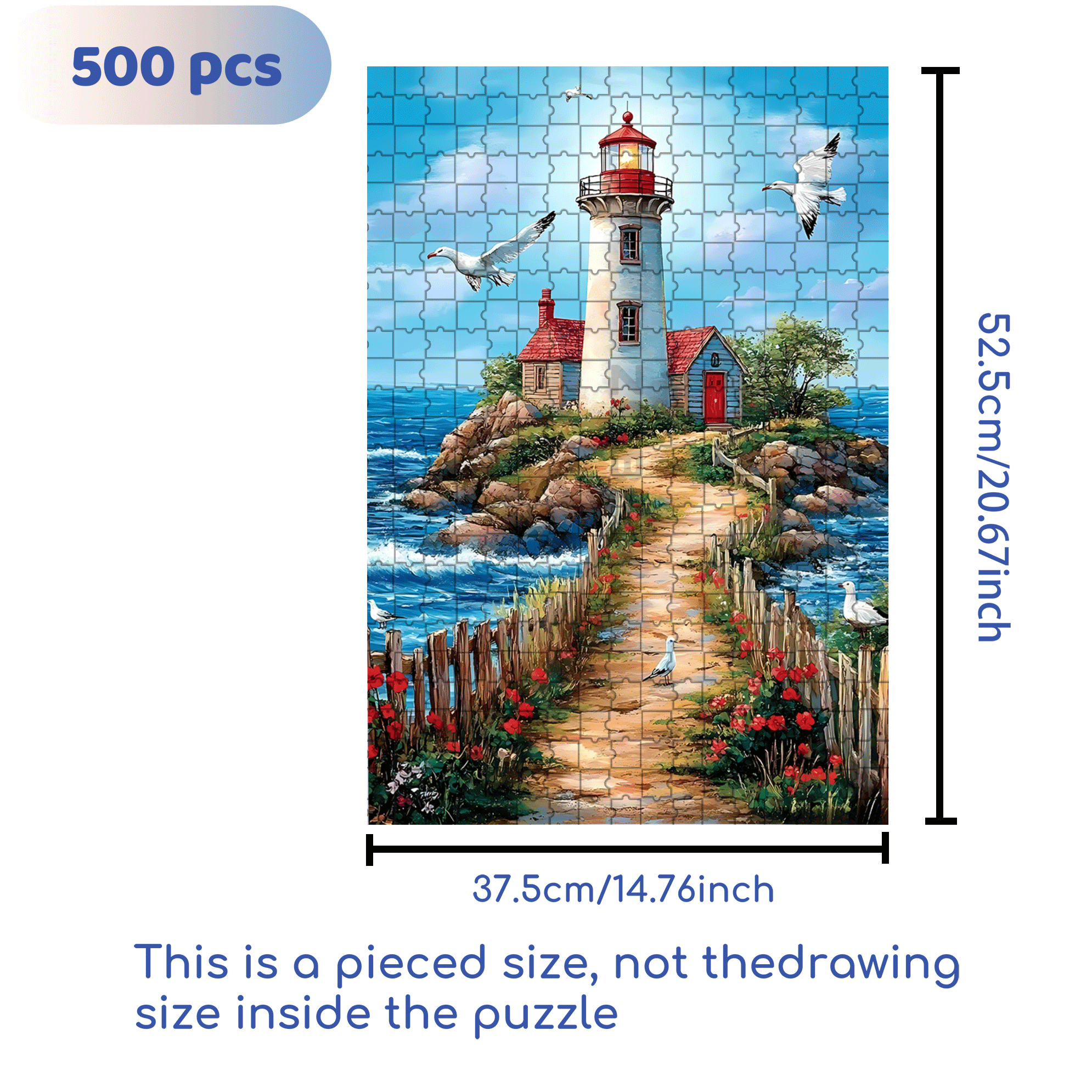 Lighthouse Watcher 500pcs/1000pcs Jigsaw Puzzle, Scratch-Resistant, Interactive Family Game & Brain-Boosting DIY Decor, Perfect for Halloween, Christmas & New Year Gifts, Family Puzzle Game