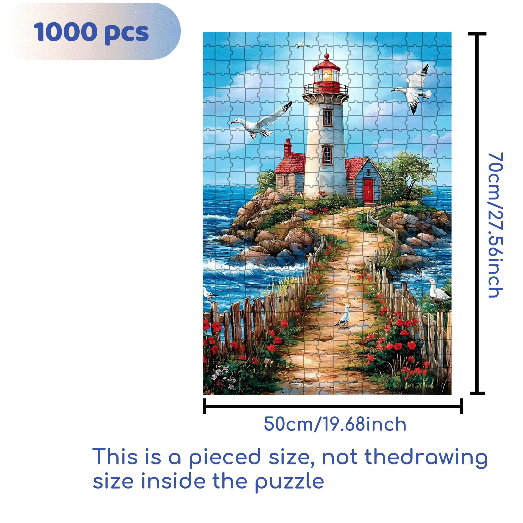 Lighthouse Watcher 500pcs/1000pcs Jigsaw Puzzle, Scratch-Resistant, Interactive Family Game & Brain-Boosting DIY Decor, Perfect for Halloween, Christmas & New Year Gifts, Family Puzzle Game