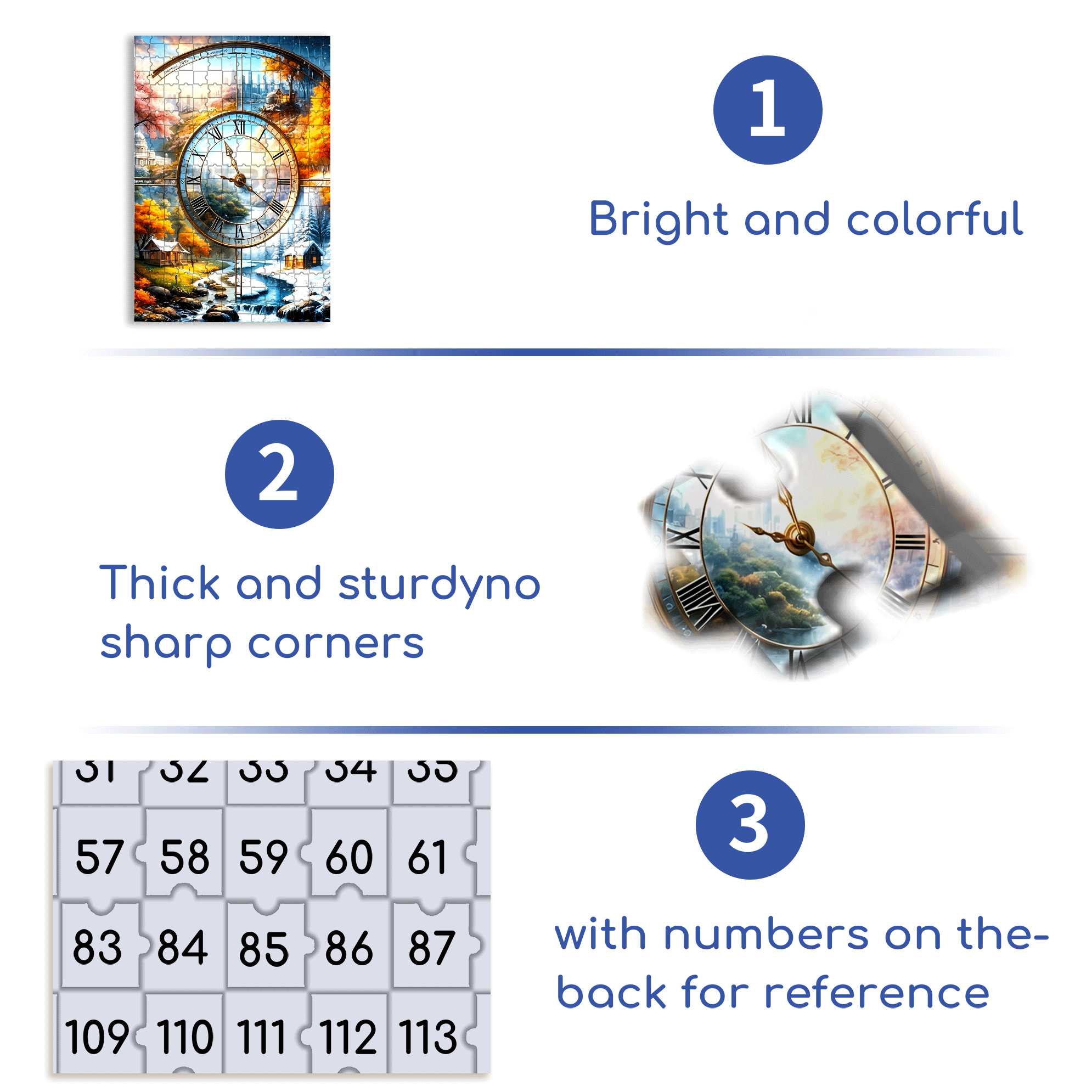Mosaic Landscape Clock 500pcs/1000pcs Jigsaw Puzzle, Scratch-Resistant, Interactive Family Game & Brain-Boosting DIY Decor, Perfect for Halloween, Christmas & New Year Gifts, Family Puzzle Game