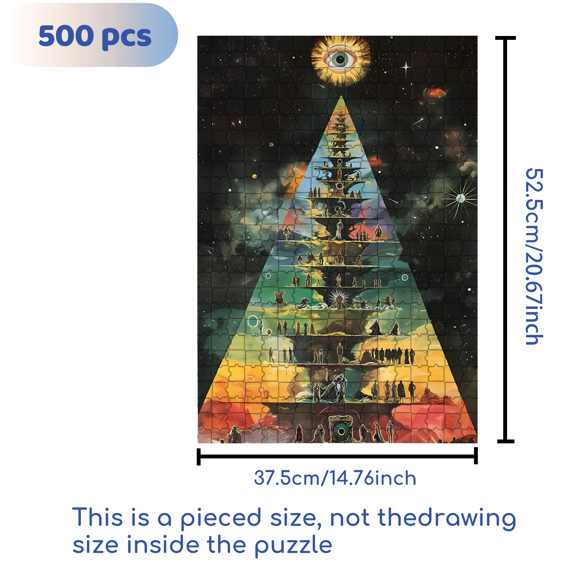 Spiritual Hierarchy Pyramid 500pcs/1000pcs Jigsaw Puzzle, Scratch-Resistant, Interactive Family Game & Brain-Boosting DIY Decor, Perfect for Halloween, Christmas & New Year Gifts, Family Puzzle Game