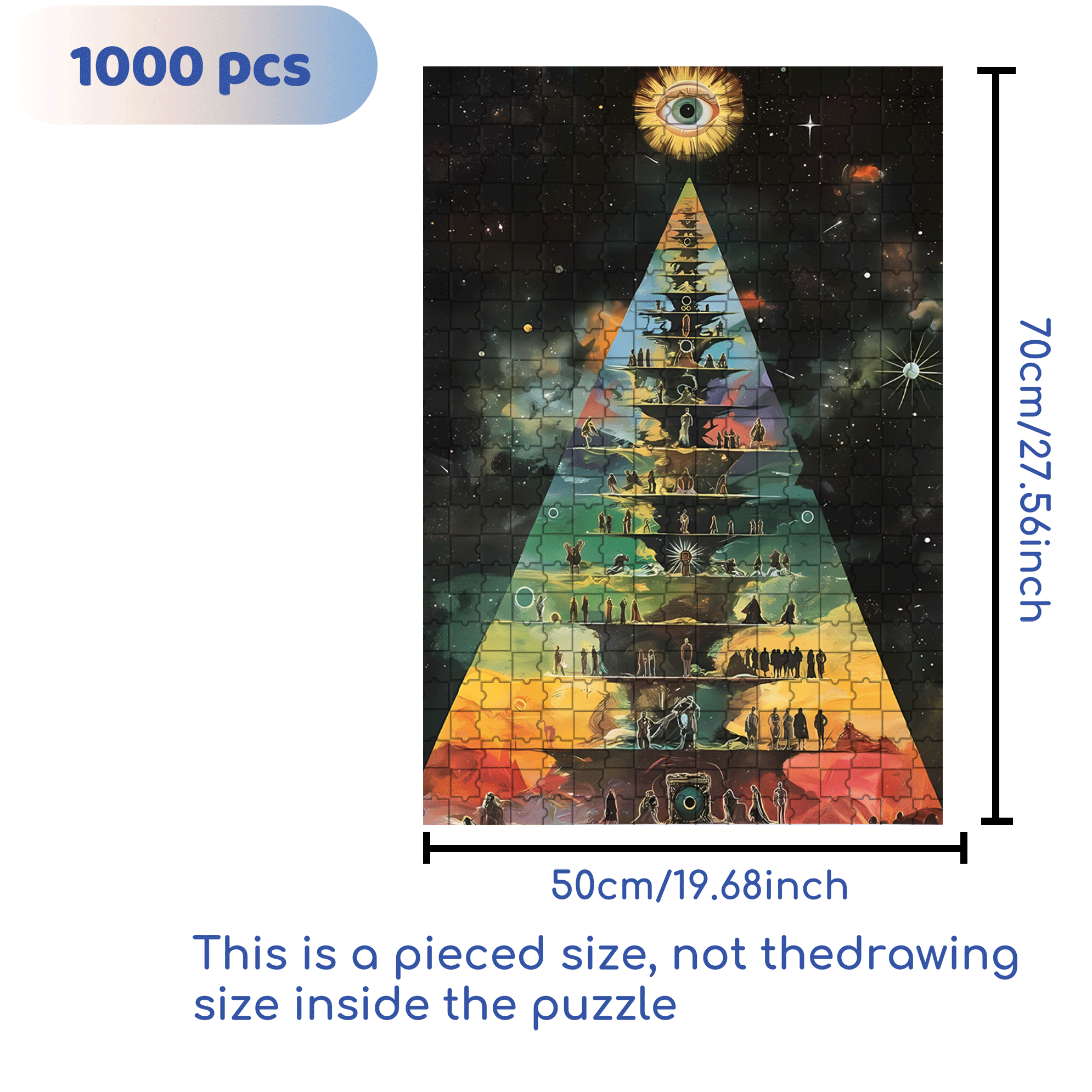 Spiritual Hierarchy Pyramid 500pcs/1000pcs Jigsaw Puzzle, Scratch-Resistant, Interactive Family Game & Brain-Boosting DIY Decor, Perfect for Halloween, Christmas & New Year Gifts, Family Puzzle Game