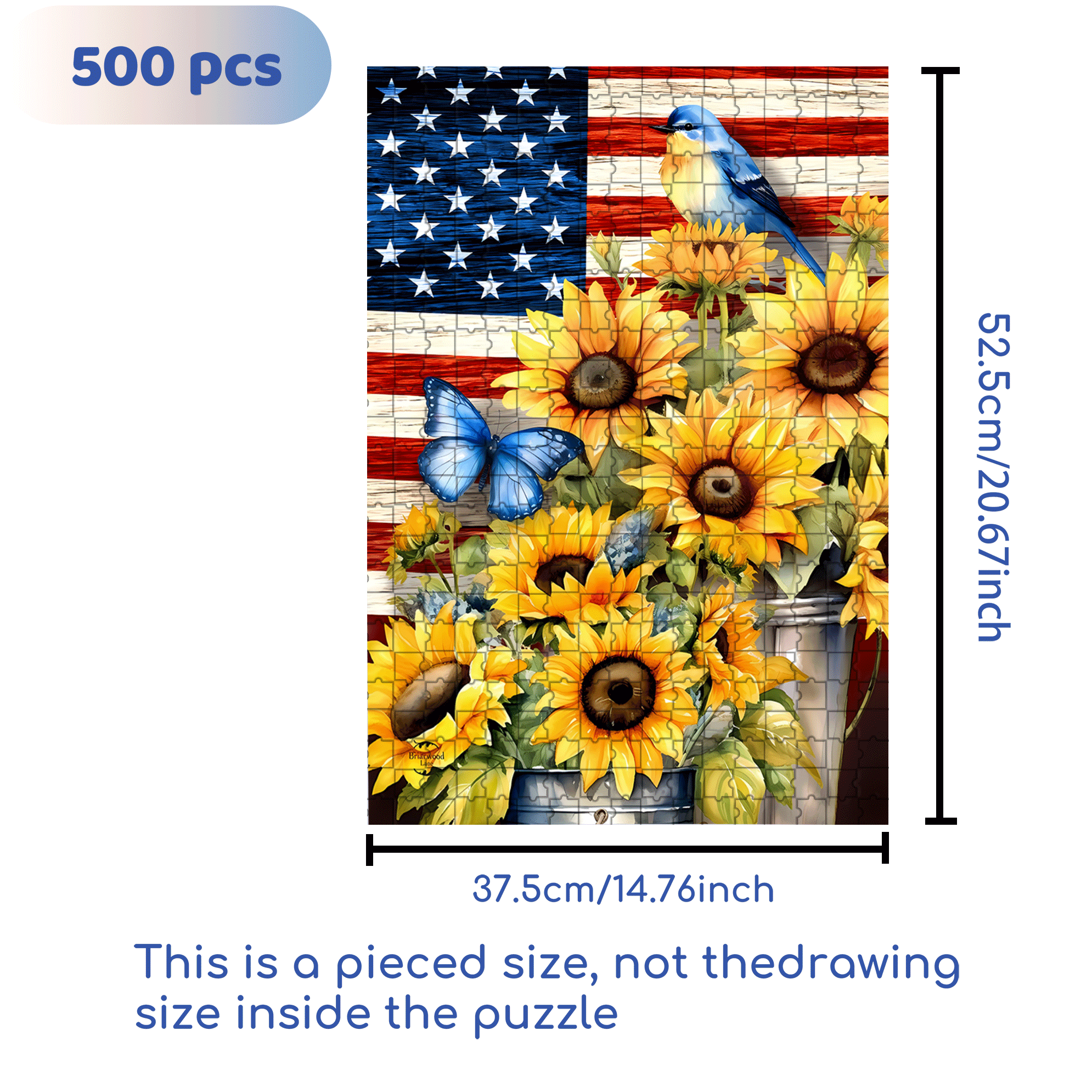 Stars and Stripes 500pcs/1000pcs Jigsaw Puzzle, Scratch-Resistant, Interactive Family Game & Brain-Boosting DIY Decor, Perfect for Halloween, Christmas & New Year Gifts, Family Puzzle Game