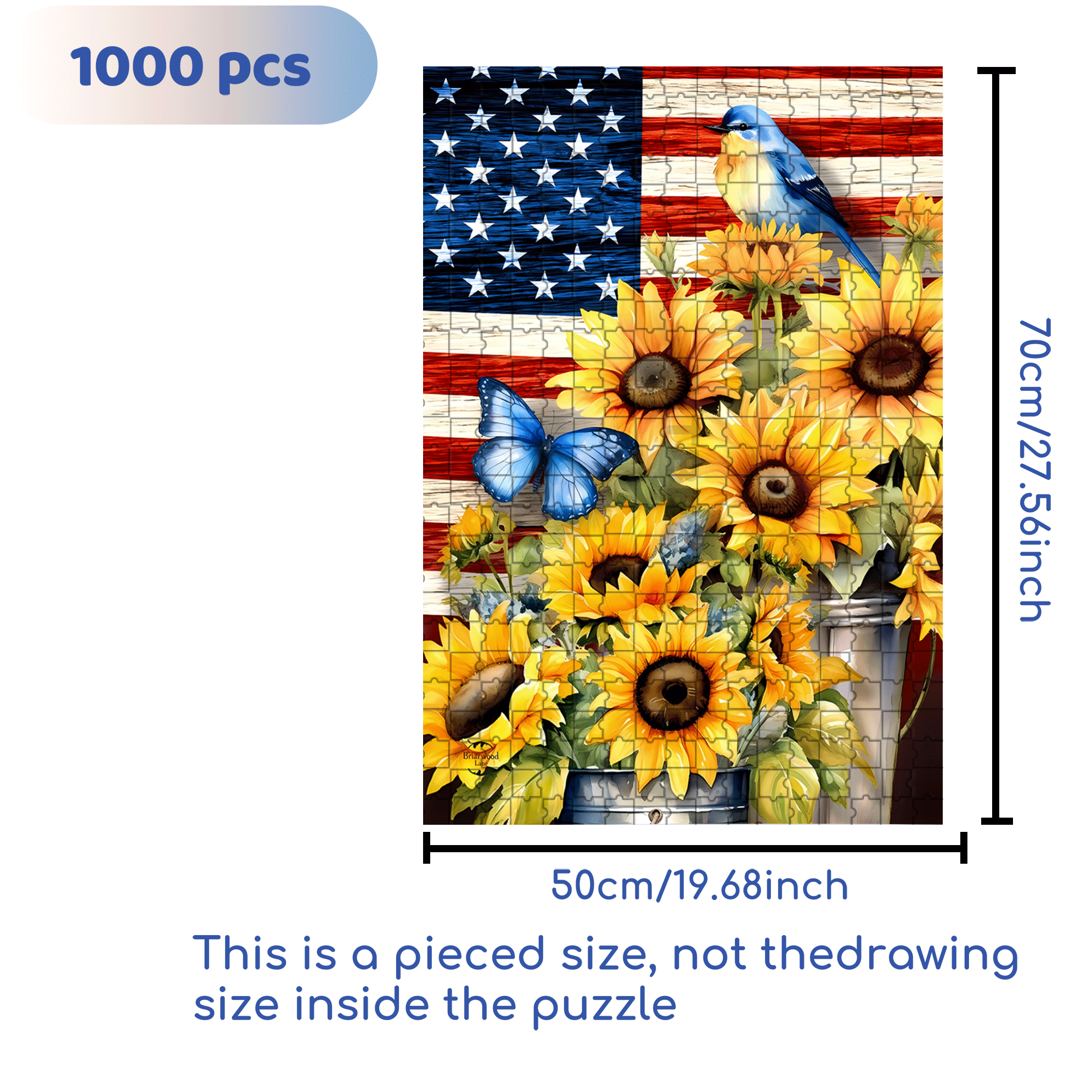 Stars and Stripes 500pcs/1000pcs Jigsaw Puzzle, Scratch-Resistant, Interactive Family Game & Brain-Boosting DIY Decor, Perfect for Halloween, Christmas & New Year Gifts, Family Puzzle Game