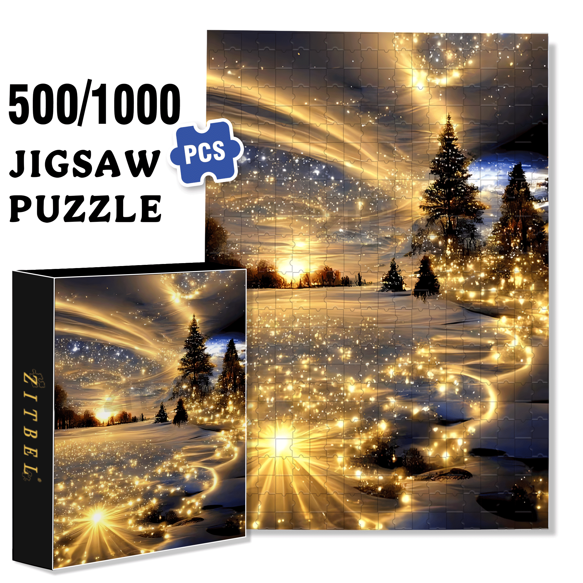 Stars Fall in the Wilderness 500pcs/1000pcs Jigsaw Puzzle, Scratch-Resistant, Interactive Family Game & Brain-Boosting DIY Decor, Perfect for Halloween, Christmas & New Year Gifts, Family Puzzle Game