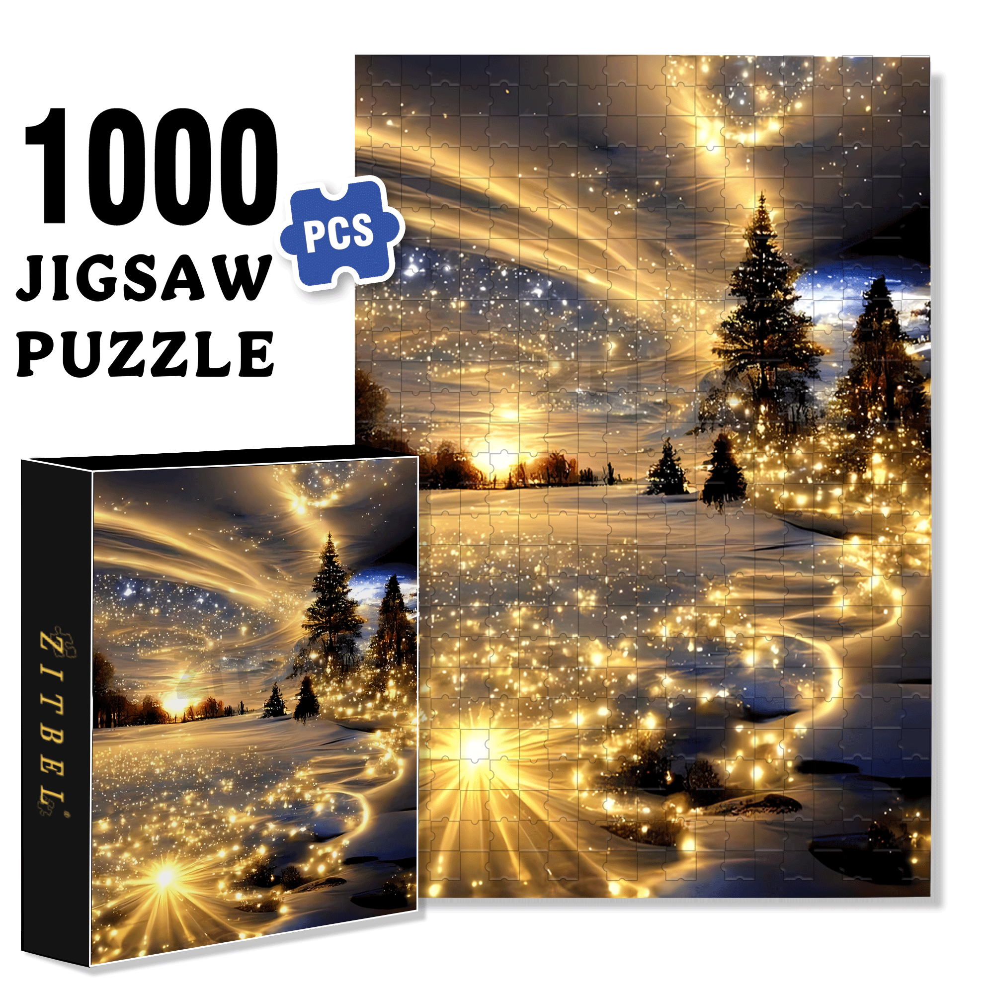 Stars Fall in the Wilderness 500pcs/1000pcs Jigsaw Puzzle, Scratch-Resistant, Interactive Family Game & Brain-Boosting DIY Decor, Perfect for Halloween, Christmas & New Year Gifts, Family Puzzle Game
