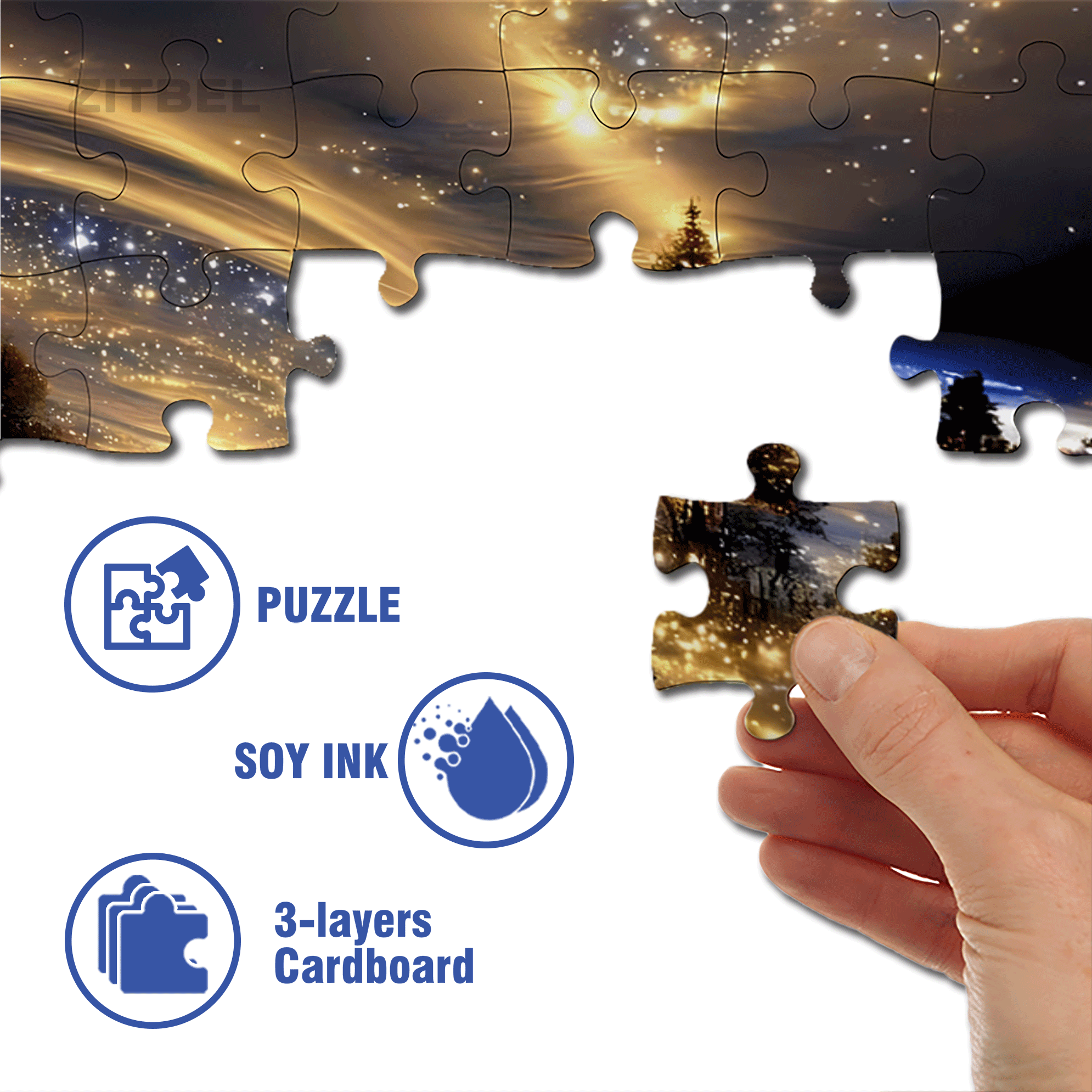 Stars Fall in the Wilderness 500pcs/1000pcs Jigsaw Puzzle, Scratch-Resistant, Interactive Family Game & Brain-Boosting DIY Decor, Perfect for Halloween, Christmas & New Year Gifts, Family Puzzle Game