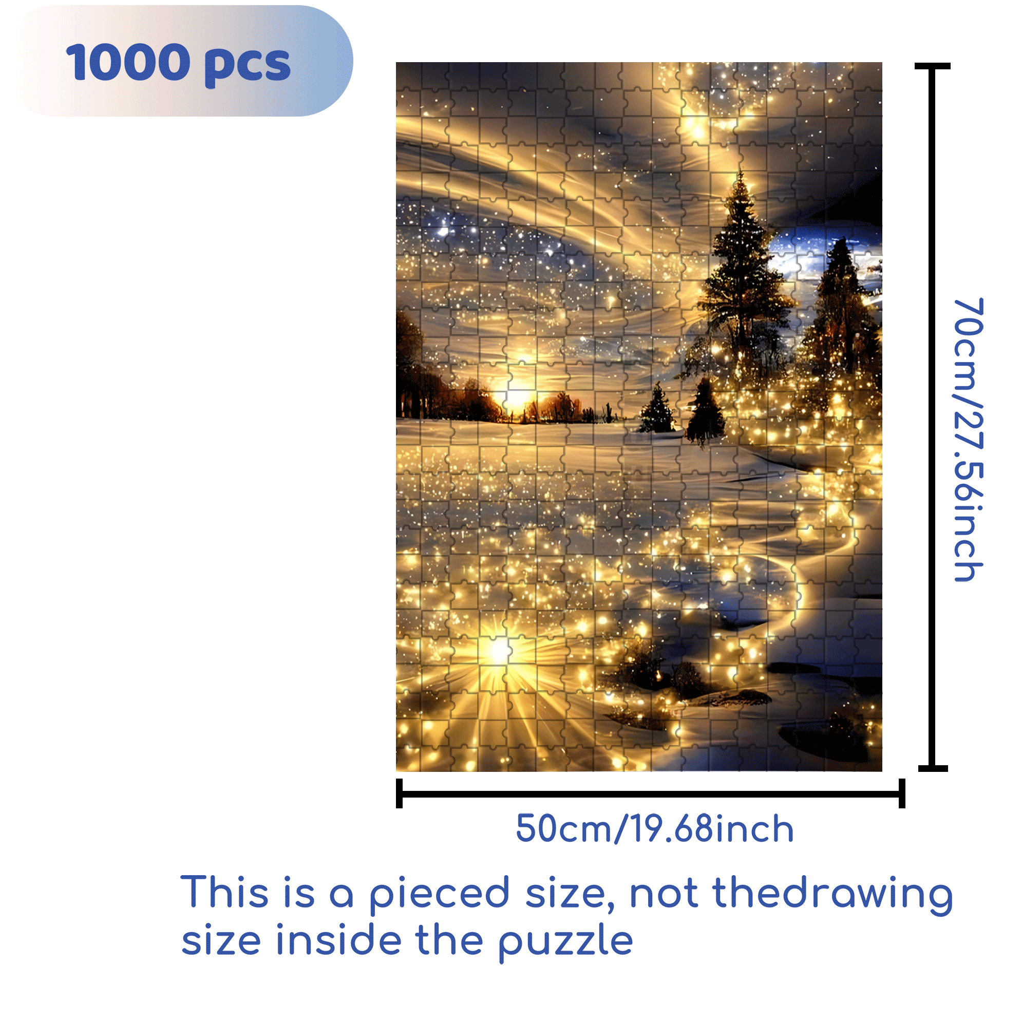 Stars Fall in the Wilderness 500pcs/1000pcs Jigsaw Puzzle, Scratch-Resistant, Interactive Family Game & Brain-Boosting DIY Decor, Perfect for Halloween, Christmas & New Year Gifts, Family Puzzle Game