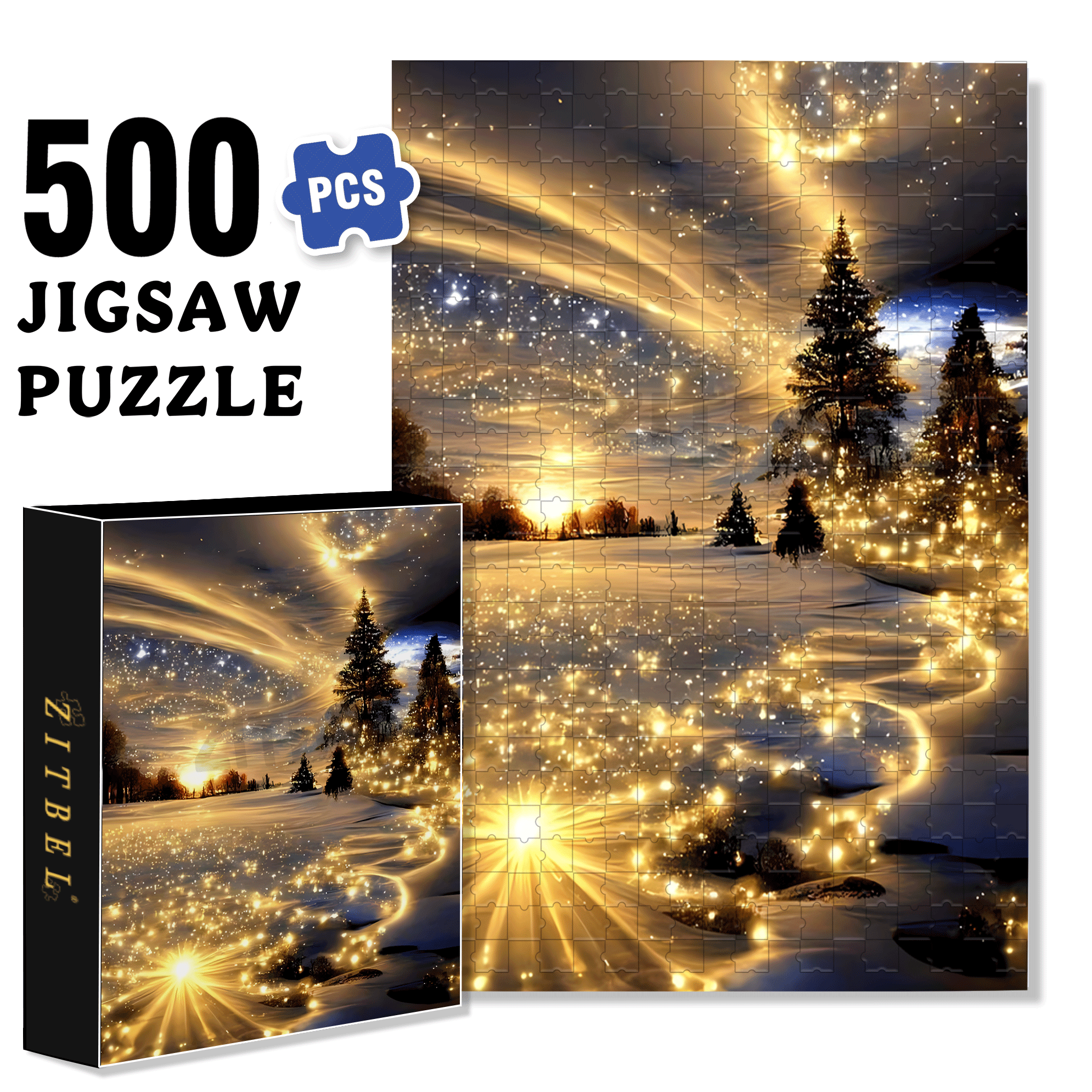 Stars Fall in the Wilderness 500pcs/1000pcs Jigsaw Puzzle, Scratch-Resistant, Interactive Family Game & Brain-Boosting DIY Decor, Perfect for Halloween, Christmas & New Year Gifts, Family Puzzle Game