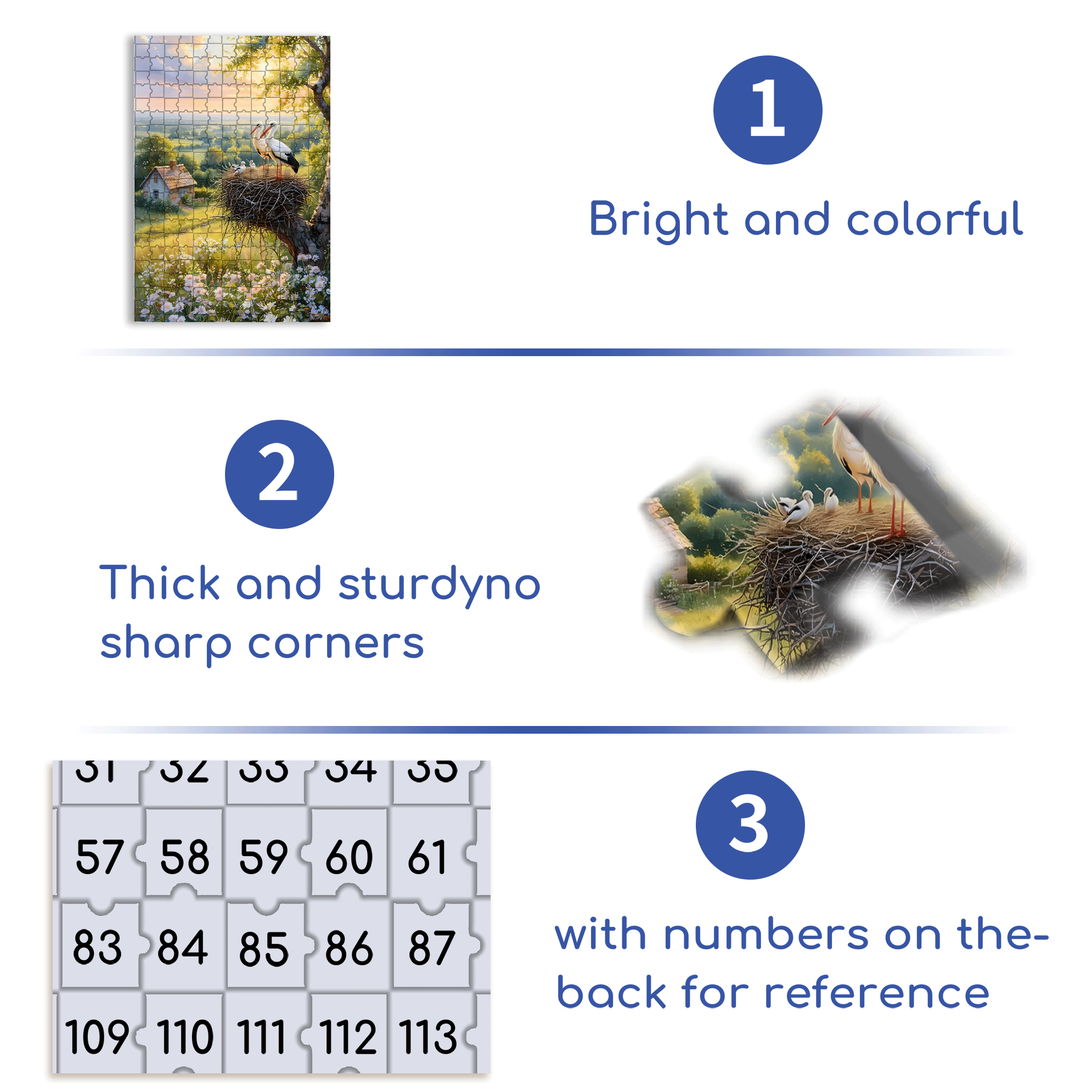 Stork Nests In The Morning Light 500pcs/1000pcs Jigsaw Puzzle, Scratch-Resistant, Interactive Family Game & Brain-Boosting DIY Decor, Perfect for Halloween, Christmas & New Year Gifts, Family Puzzle Game