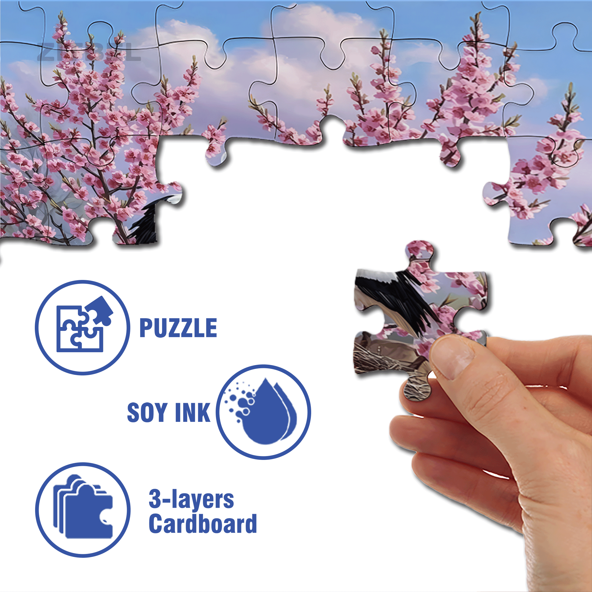 Stork Nests Return In Spring 500pcs/1000pcs Jigsaw Puzzle, Scratch-Resistant, Interactive Family Game & Brain-Boosting DIY Decor, Perfect for Halloween, Christmas & New Year Gifts, Family Puzzle Game