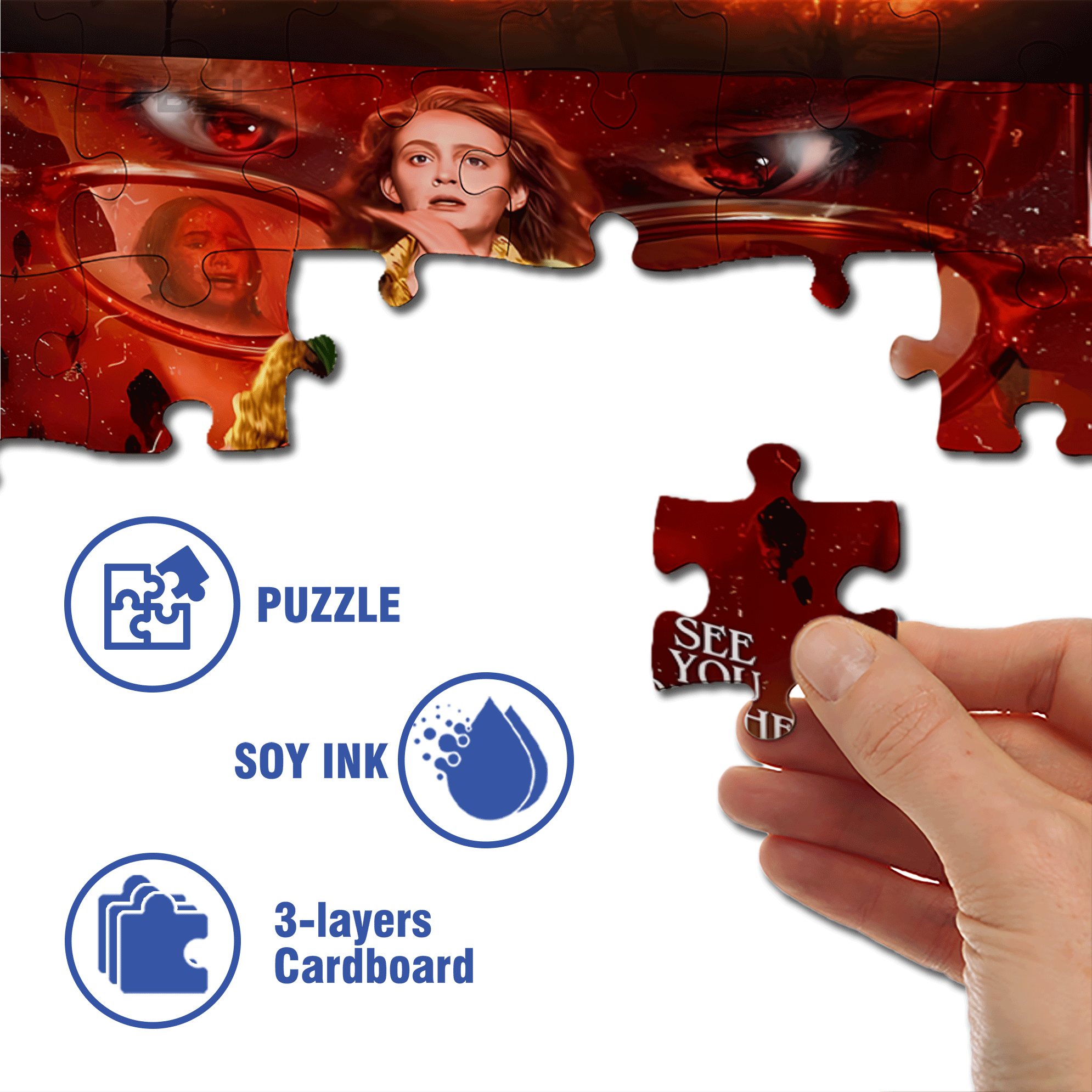 Stranger Things 5 500pcs/1000pcs Jigsaw Puzzle, Scratch-Resistant, Interactive Family Game & Brain-Boosting DIY Decor, Perfect for Halloween, Christmas & New Year Gifts, Family Puzzle Game