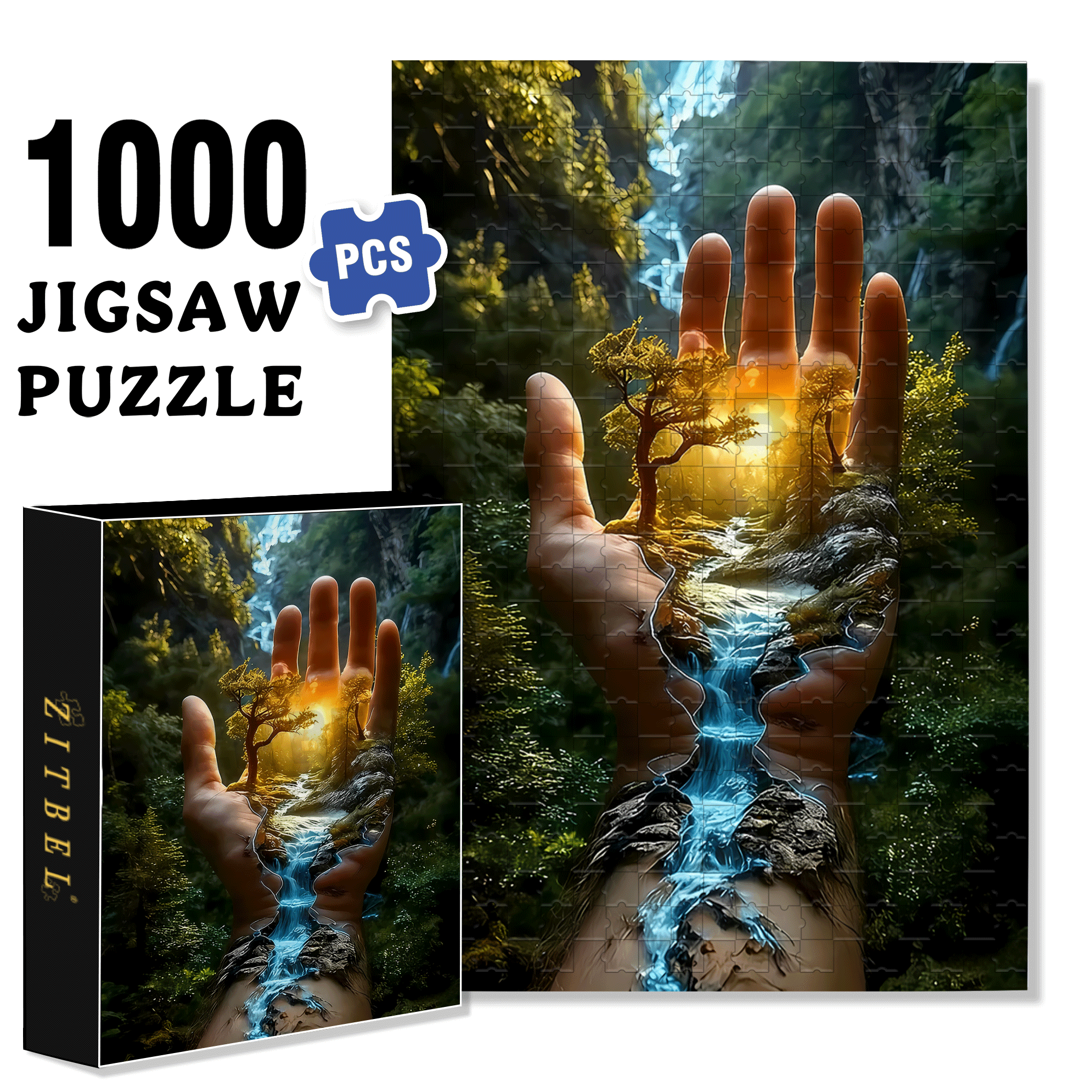 Streams, And Sunlight 500pcs/1000pcs Jigsaw Puzzle, Scratch-Resistant, Interactive Family Game & Brain-Boosting DIY Decor, Perfect for Halloween, Christmas & New Year Gifts, Family Puzzle Game