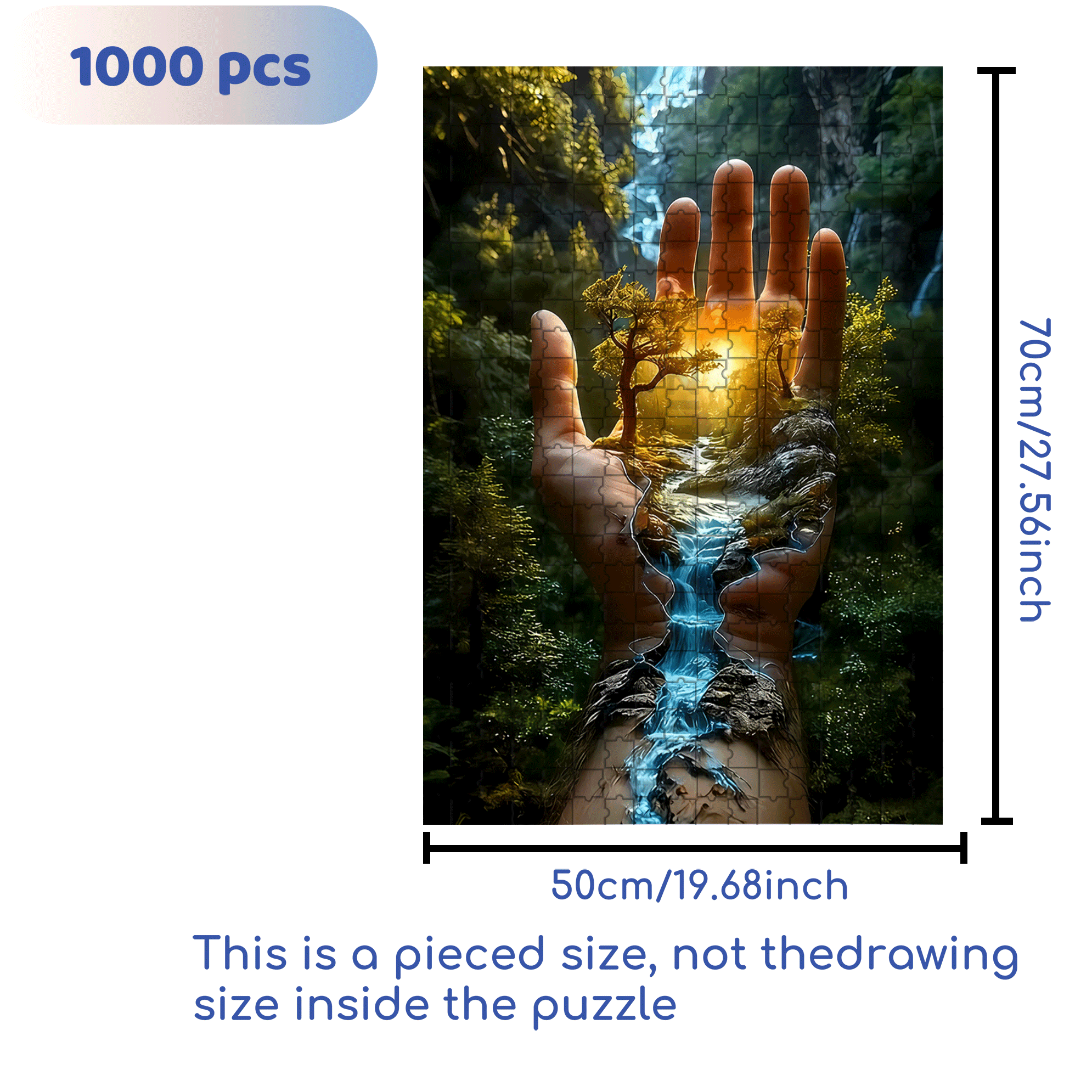 Streams, And Sunlight 500pcs/1000pcs Jigsaw Puzzle, Scratch-Resistant, Interactive Family Game & Brain-Boosting DIY Decor, Perfect for Halloween, Christmas & New Year Gifts, Family Puzzle Game