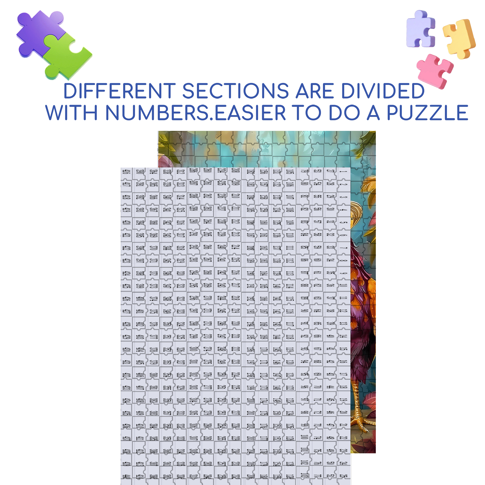 Stylish Three-Colored Rooster 500pcs/1000pcs Jigsaw Puzzle, Scratch-Resistant, Interactive Family Game & Brain-Boosting DIY Decor, Perfect for Halloween, Christmas & New Year Gifts, Family Puzzle Game