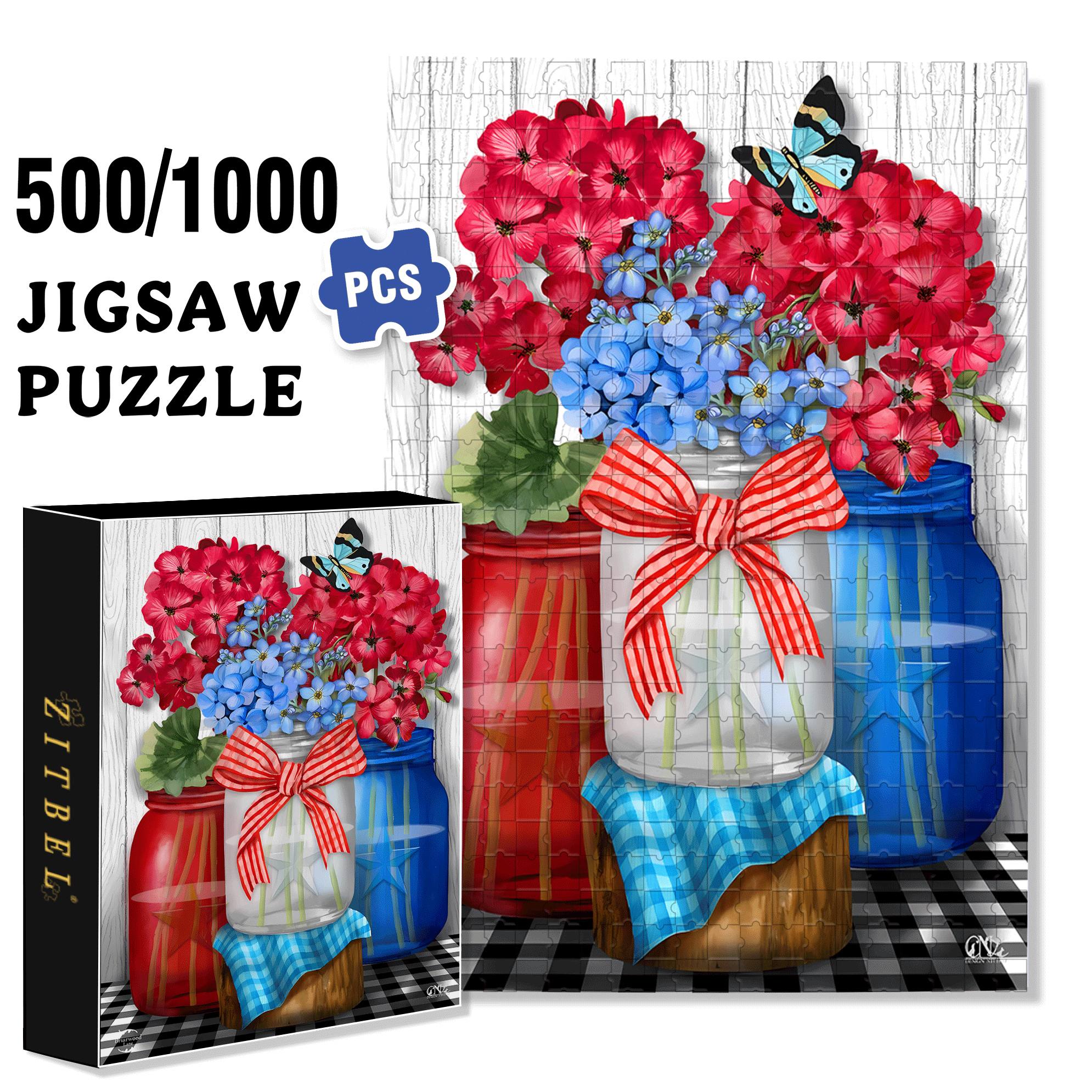 Summer Poems 500pcs/1000pcs Jigsaw Puzzle, Scratch-Resistant, Interactive Family Game & Brain-Boosting DIY Decor, Perfect for Halloween, Christmas & New Year Gifts, Family Puzzle Game
