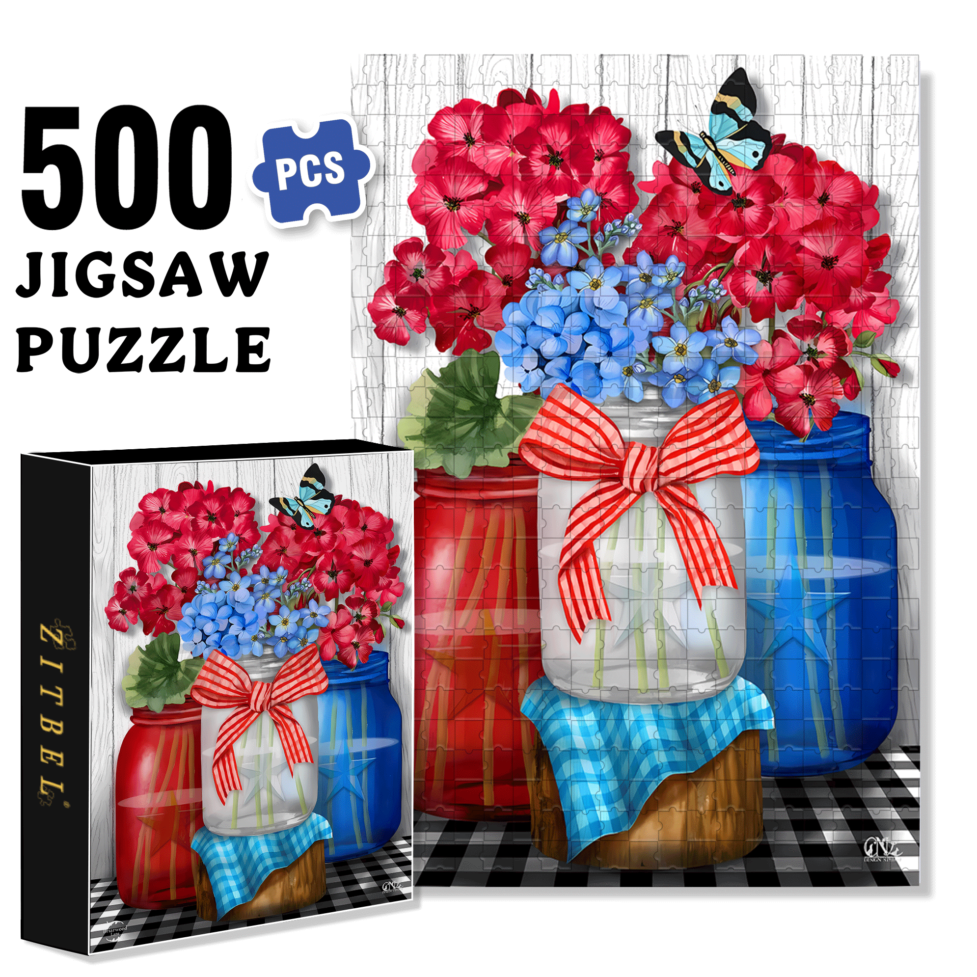 Summer Poems 500pcs/1000pcs Jigsaw Puzzle, Scratch-Resistant, Interactive Family Game & Brain-Boosting DIY Decor, Perfect for Halloween, Christmas & New Year Gifts, Family Puzzle Game