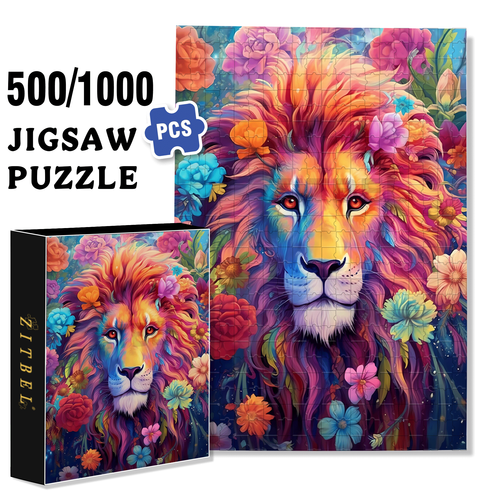 The Lion King 500pcs/1000pcs Jigsaw Puzzle, Scratch-Resistant, Interactive Family Game & Brain-Boosting DIY Decor, Perfect for Halloween, Christmas & New Year Gifts, Family Puzzle Game