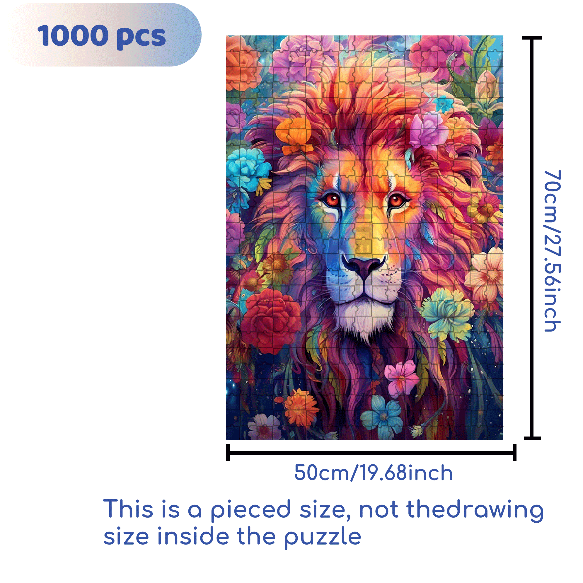 The Lion King 500pcs/1000pcs Jigsaw Puzzle, Scratch-Resistant, Interactive Family Game & Brain-Boosting DIY Decor, Perfect for Halloween, Christmas & New Year Gifts, Family Puzzle Game
