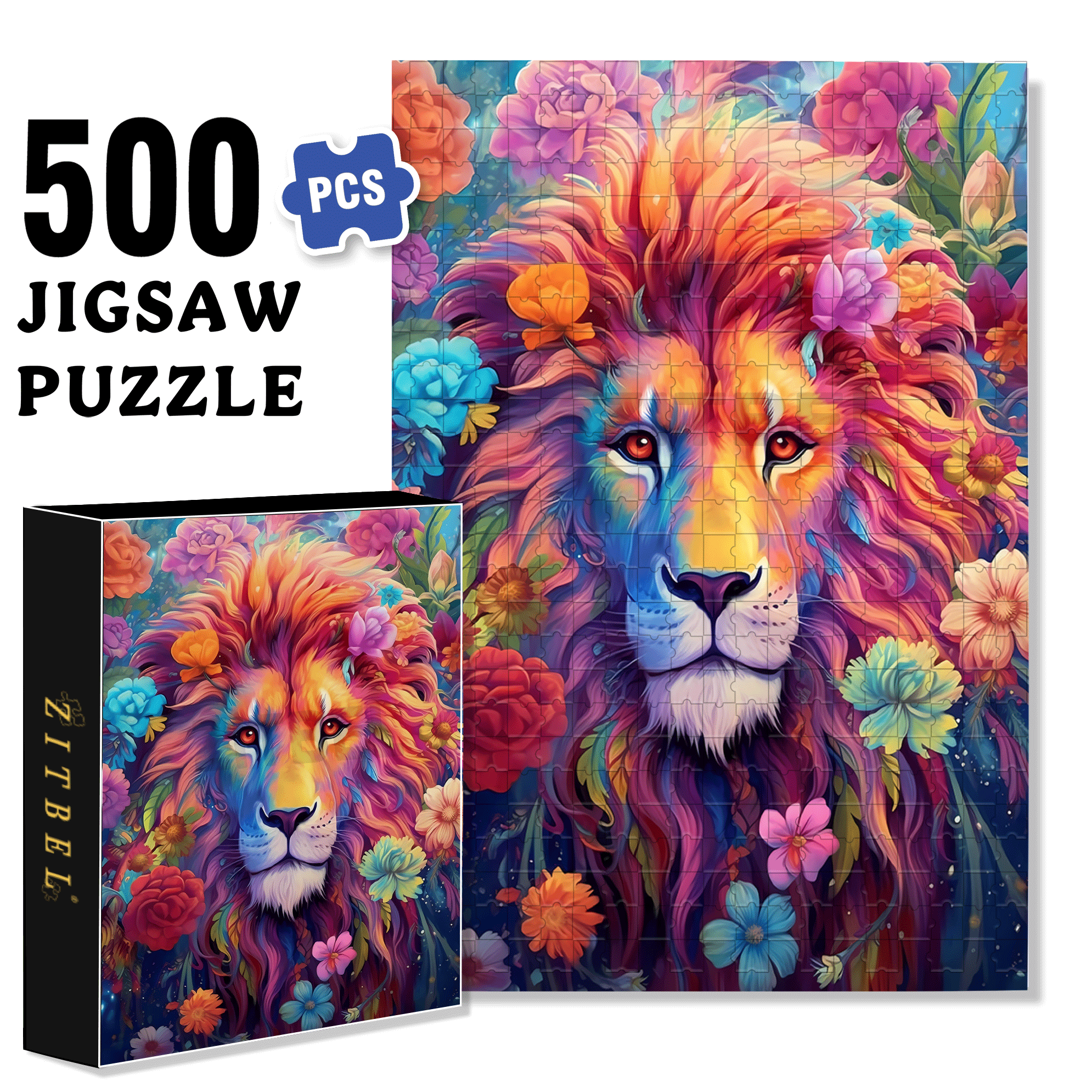The Lion King 500pcs/1000pcs Jigsaw Puzzle, Scratch-Resistant, Interactive Family Game & Brain-Boosting DIY Decor, Perfect for Halloween, Christmas & New Year Gifts, Family Puzzle Game