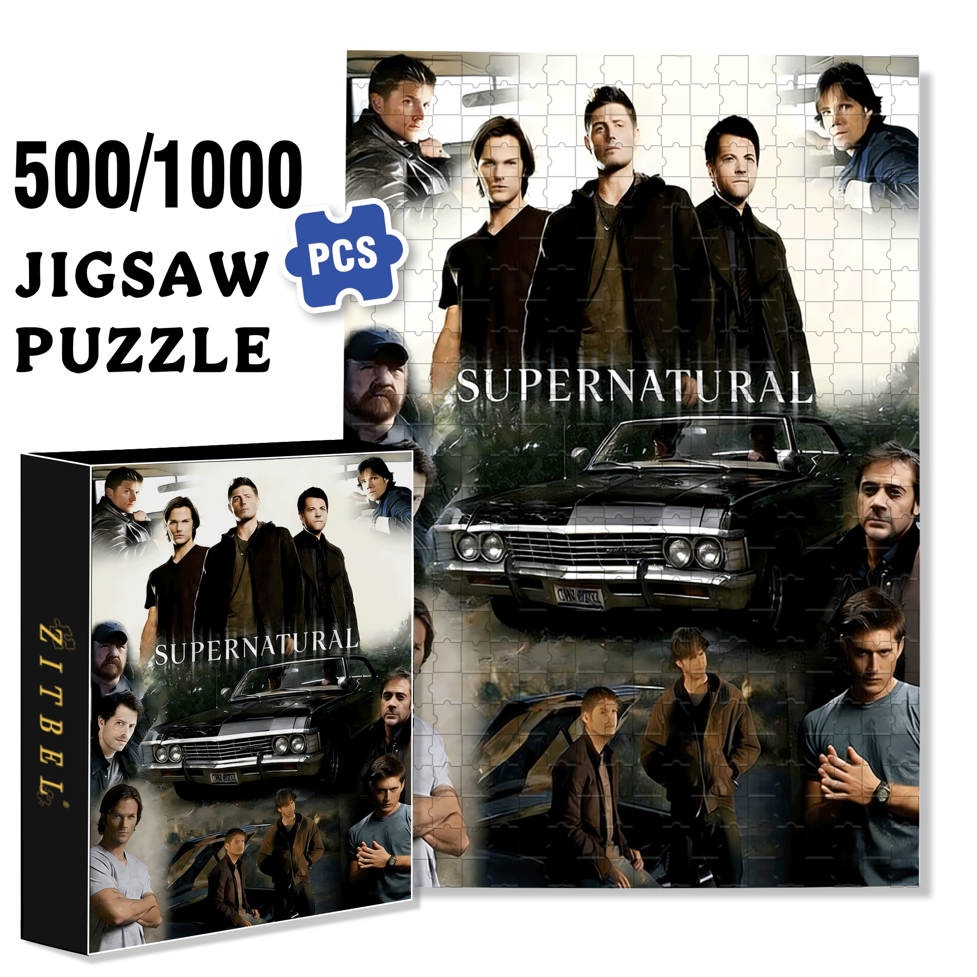 The Supernatural TV 500pcs/1000pcs Jigsaw Puzzle, Scratch-Resistant, Interactive Family Game & Brain-Boosting DIY Decor, Perfect for Halloween, Christmas & New Year Gifts, Family Puzzle Game