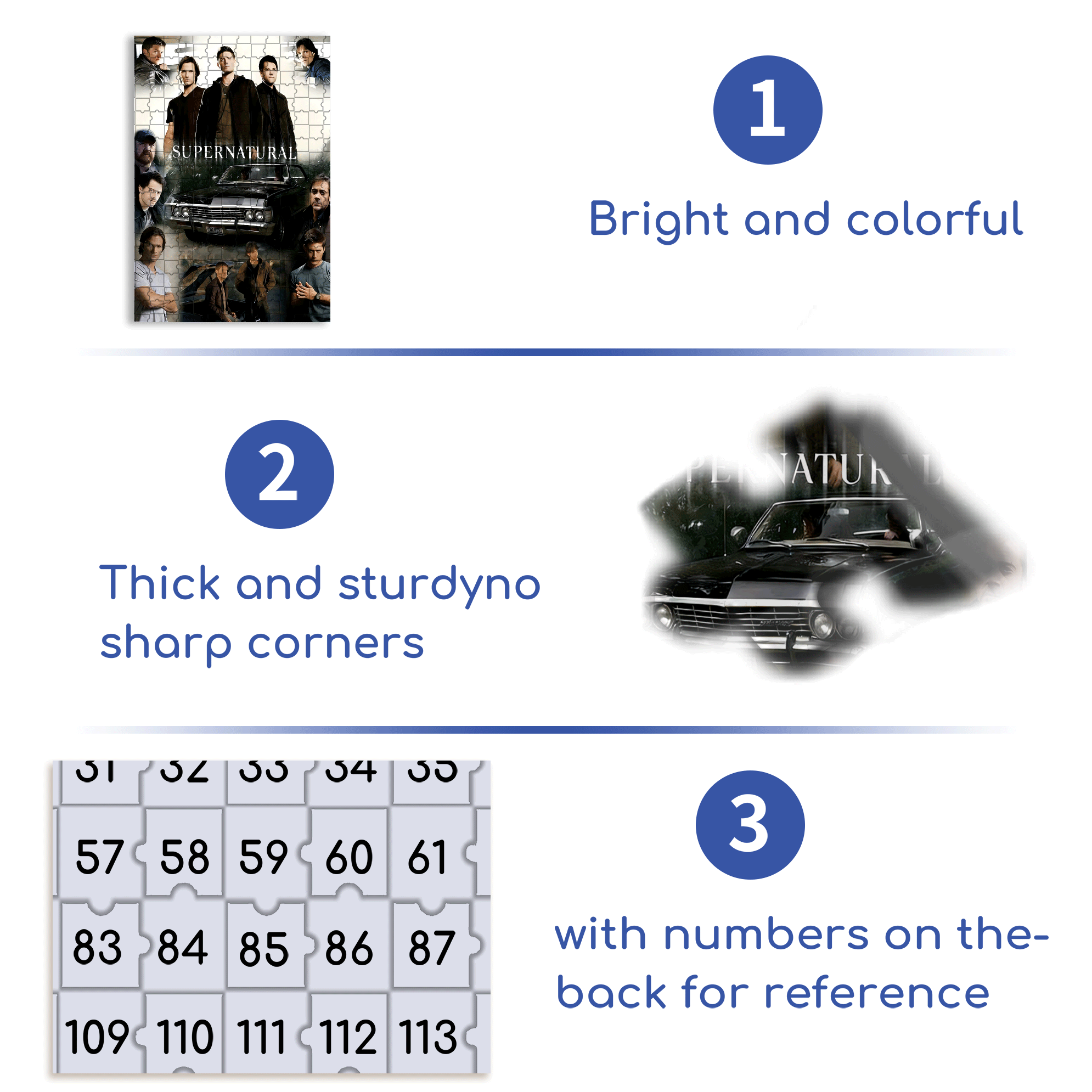 The Supernatural TV 500pcs/1000pcs Jigsaw Puzzle, Scratch-Resistant, Interactive Family Game & Brain-Boosting DIY Decor, Perfect for Halloween, Christmas & New Year Gifts, Family Puzzle Game