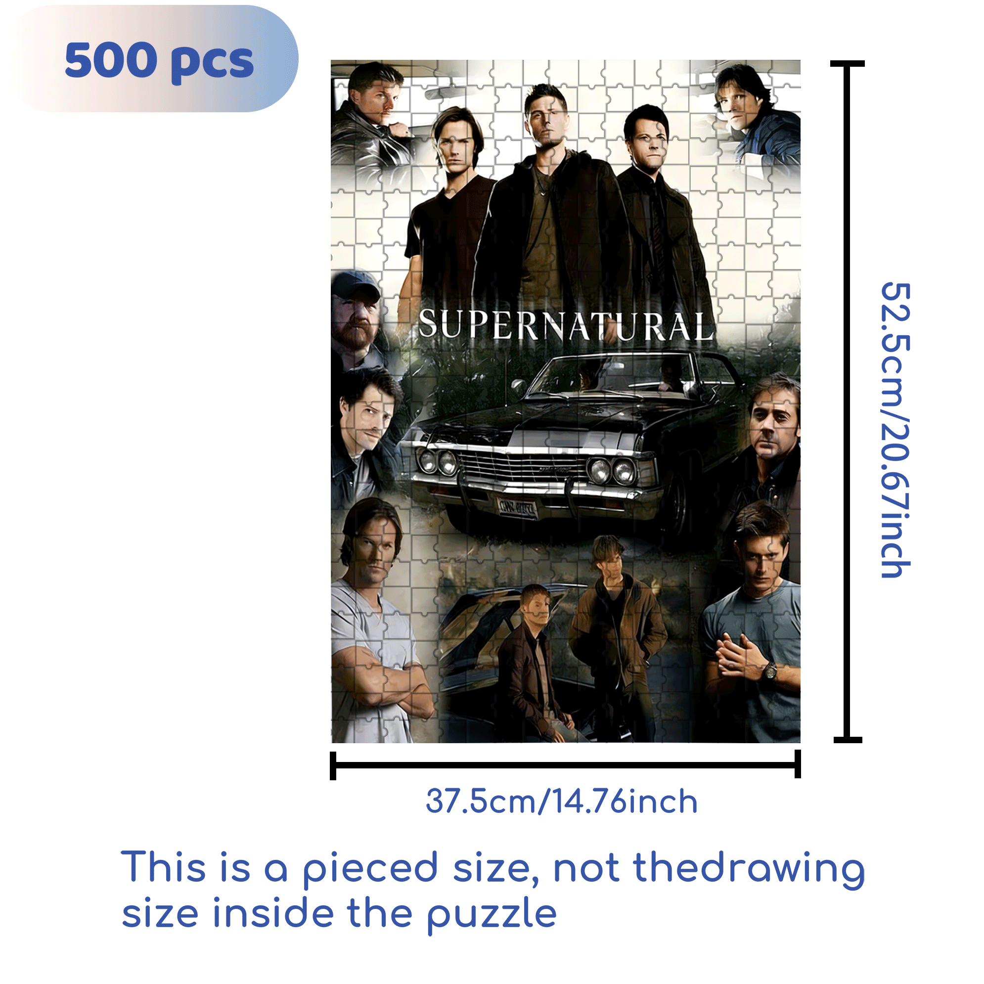The Supernatural TV 500pcs/1000pcs Jigsaw Puzzle, Scratch-Resistant, Interactive Family Game & Brain-Boosting DIY Decor, Perfect for Halloween, Christmas & New Year Gifts, Family Puzzle Game
