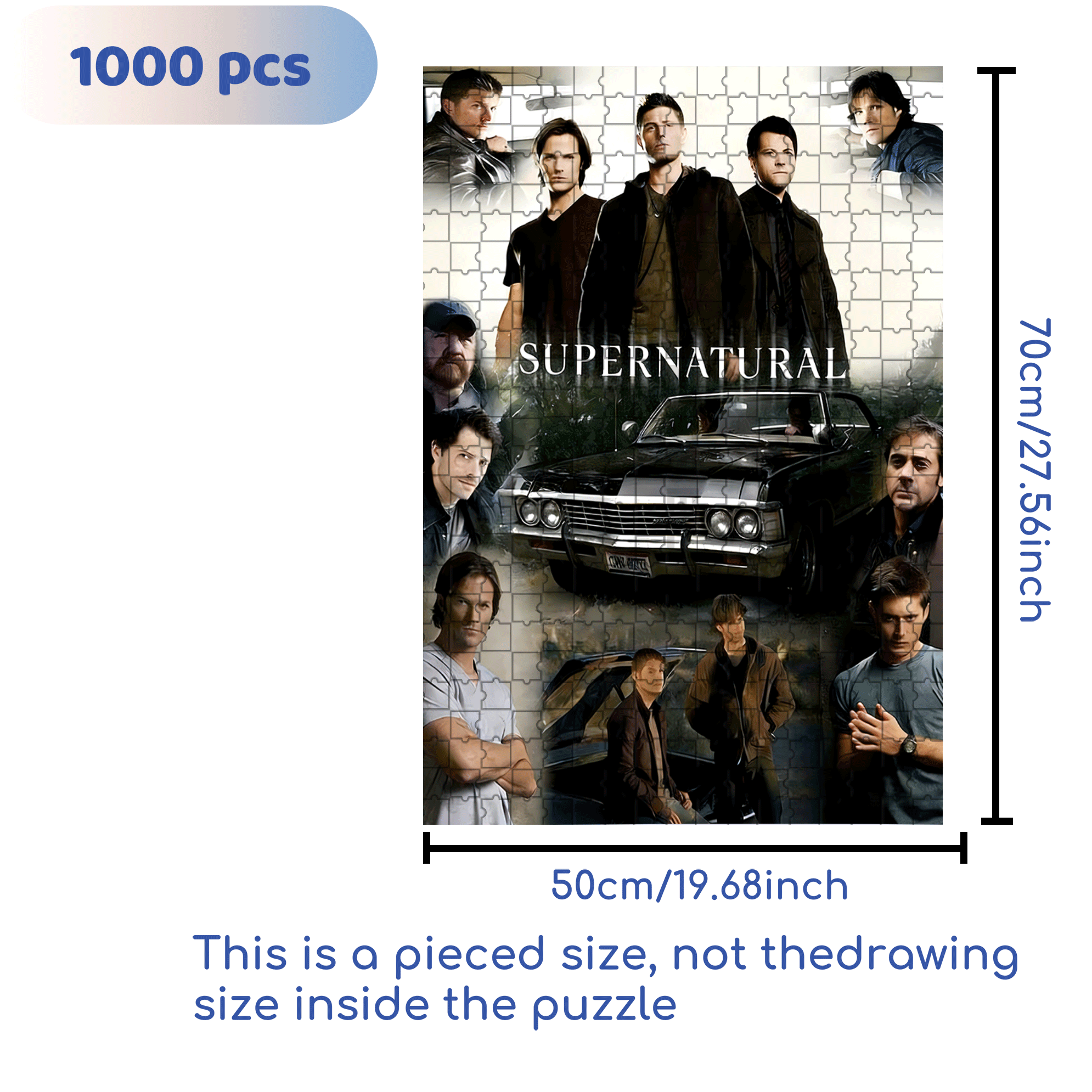 The Supernatural TV 500pcs/1000pcs Jigsaw Puzzle, Scratch-Resistant, Interactive Family Game & Brain-Boosting DIY Decor, Perfect for Halloween, Christmas & New Year Gifts, Family Puzzle Game