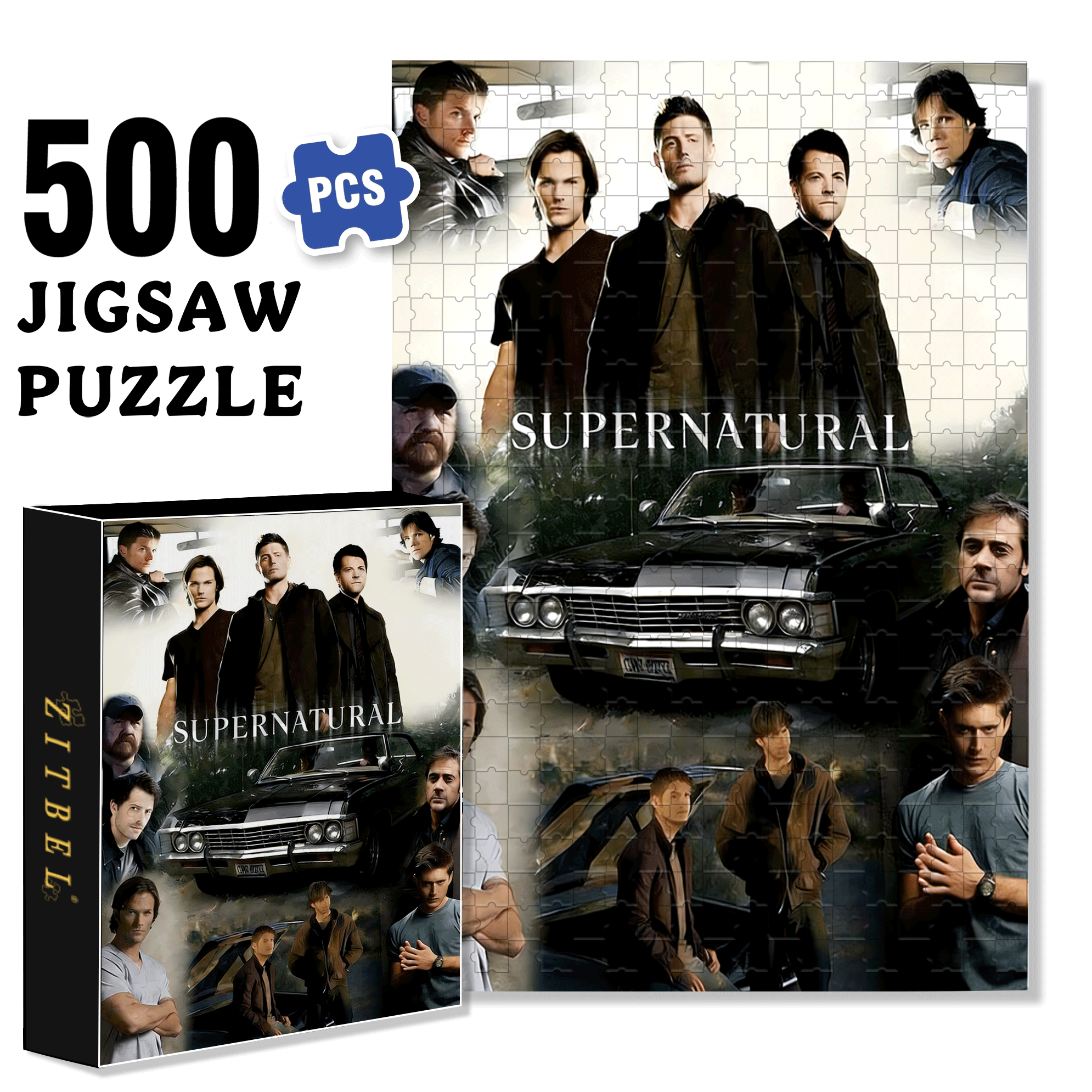 The Supernatural TV 500pcs/1000pcs Jigsaw Puzzle, Scratch-Resistant, Interactive Family Game & Brain-Boosting DIY Decor, Perfect for Halloween, Christmas & New Year Gifts, Family Puzzle Game