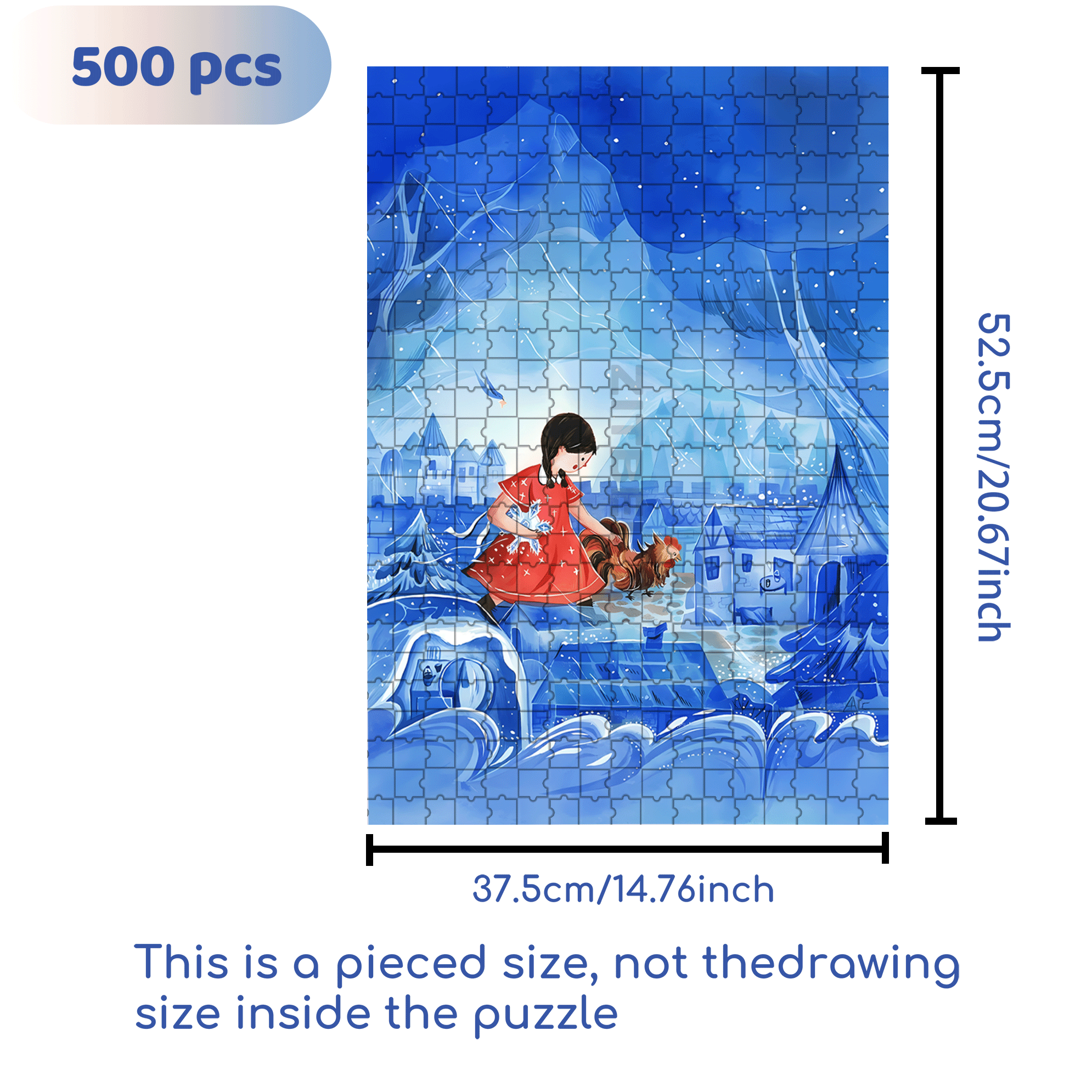 Transparent Kingdom 500pcs/1000pcs Jigsaw Puzzle, Scratch-Resistant, Interactive Family Game & Brain-Boosting DIY Decor, Perfect for Halloween, Christmas & New Year Gifts, Family Puzzle Game