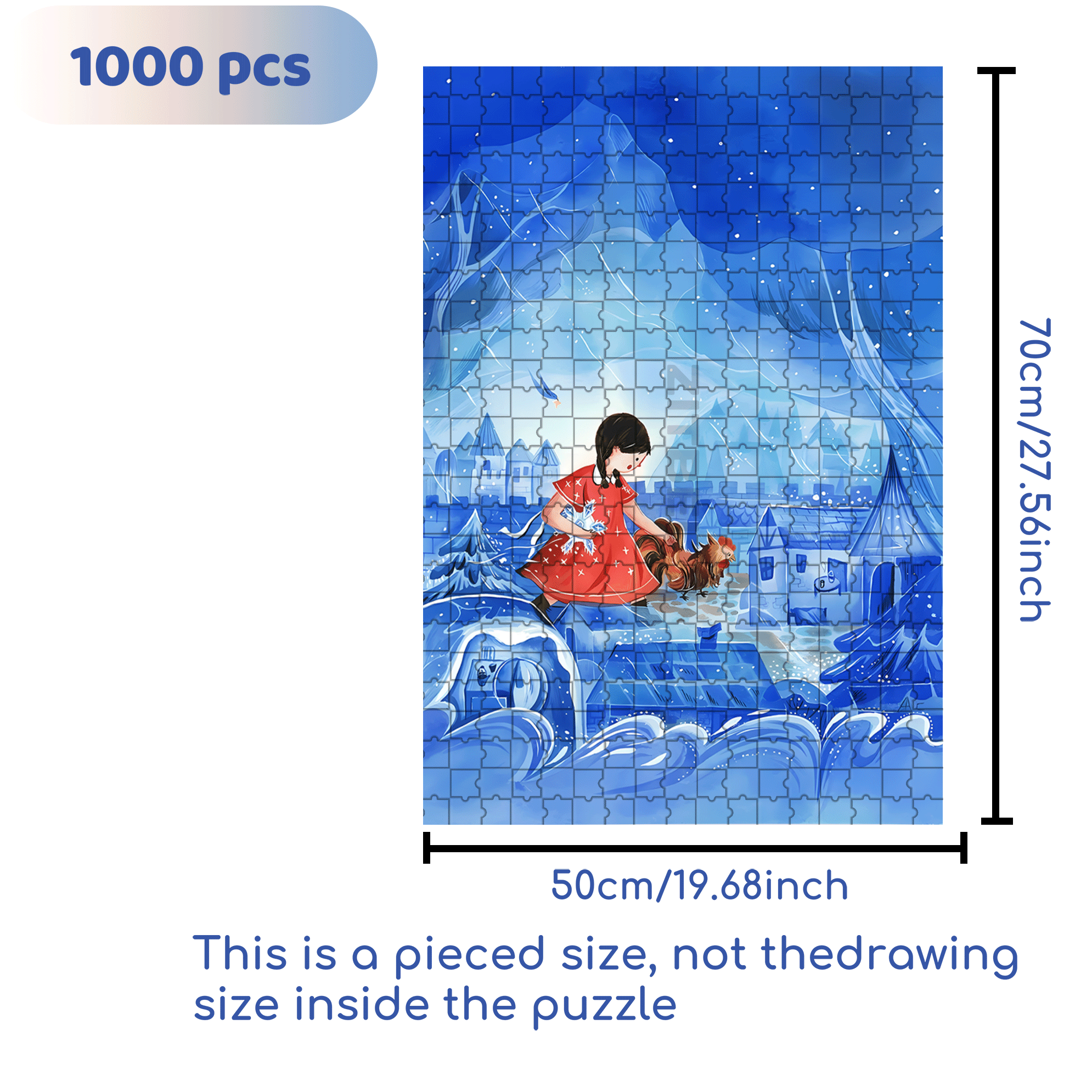Transparent Kingdom 500pcs/1000pcs Jigsaw Puzzle, Scratch-Resistant, Interactive Family Game & Brain-Boosting DIY Decor, Perfect for Halloween, Christmas & New Year Gifts, Family Puzzle Game