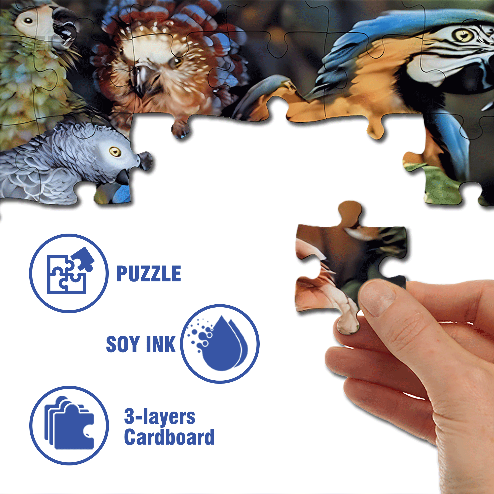 Tropical Birds Animal 500pcs/1000pcs Jigsaw Puzzle, Scratch-Resistant, Interactive Family Game & Brain-Boosting DIY Decor, Perfect for Halloween, Christmas & New Year Gifts, Family Puzzle Game