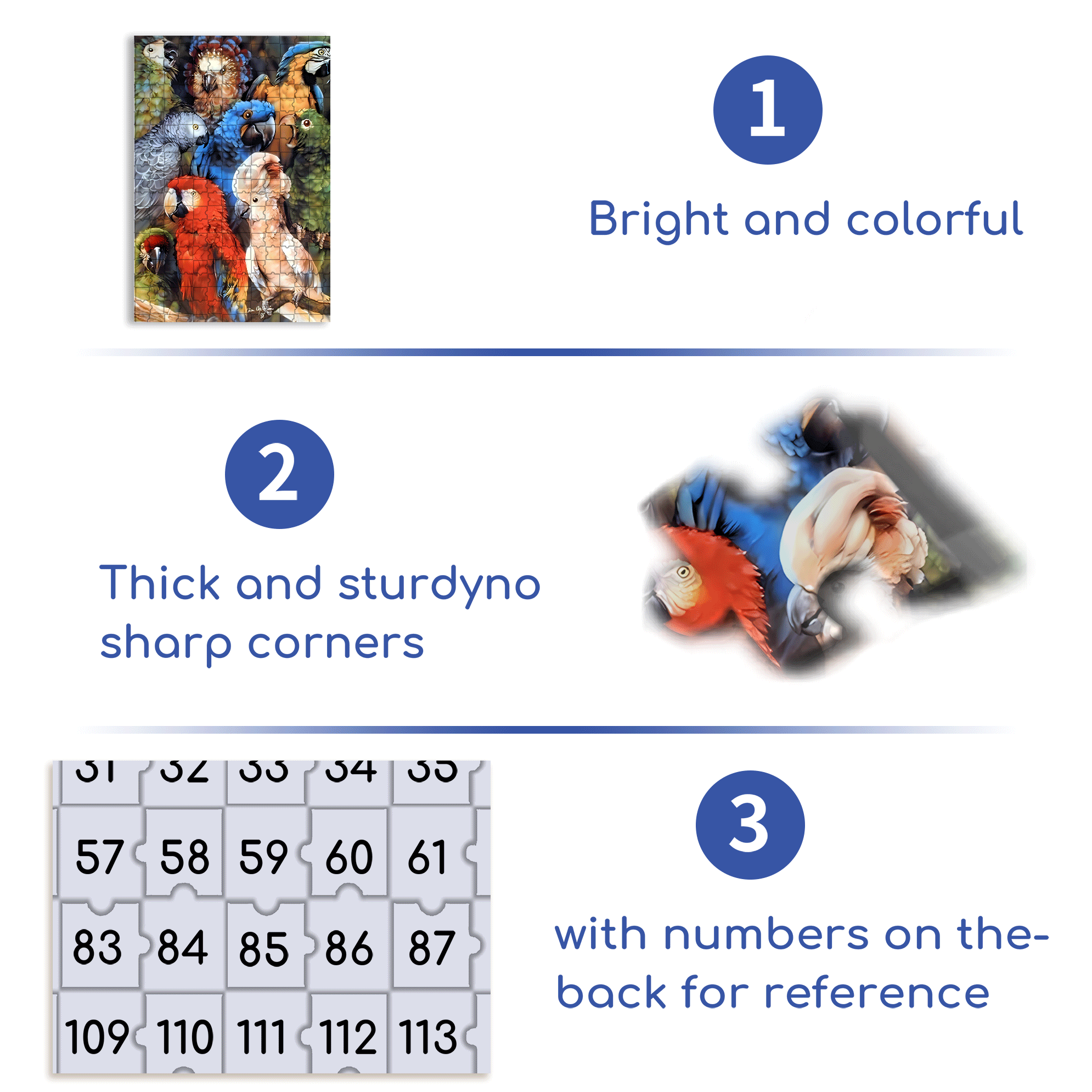 Tropical Birds Animal 500pcs/1000pcs Jigsaw Puzzle, Scratch-Resistant, Interactive Family Game & Brain-Boosting DIY Decor, Perfect for Halloween, Christmas & New Year Gifts, Family Puzzle Game