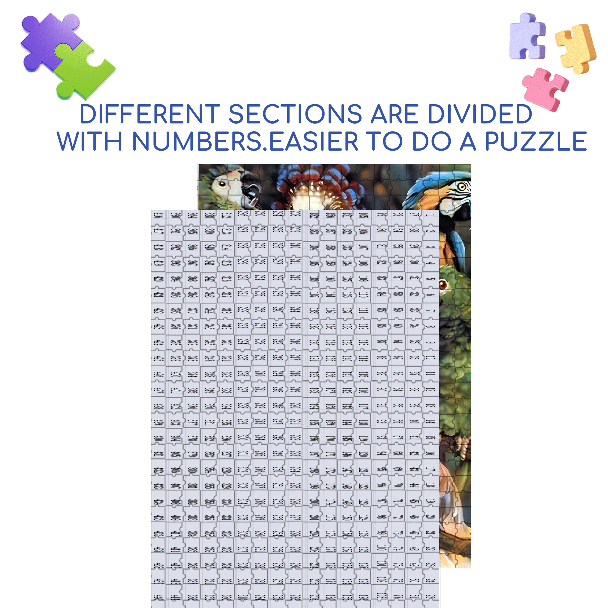 Tropical Birds Animal 500pcs/1000pcs Jigsaw Puzzle, Scratch-Resistant, Interactive Family Game & Brain-Boosting DIY Decor, Perfect for Halloween, Christmas & New Year Gifts, Family Puzzle Game