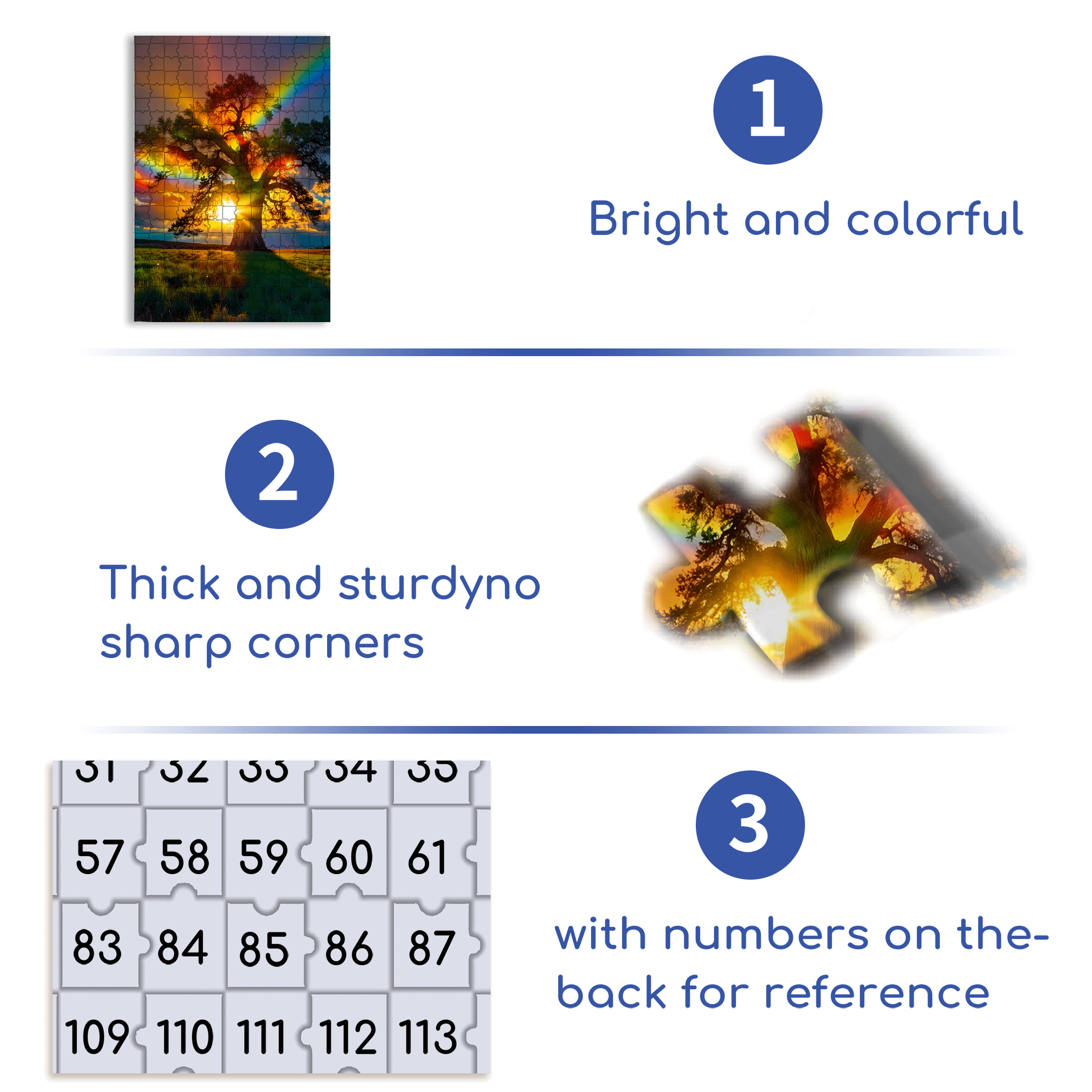 Vibrant Rainbow and Giant Tree 500pcs/1000pcs Jigsaw Puzzle, Scratch-Resistant, Interactive Family Game & Brain-Boosting DIY Decor, Perfect for Halloween, Christmas & New Year Gifts, Family Puzzle Game